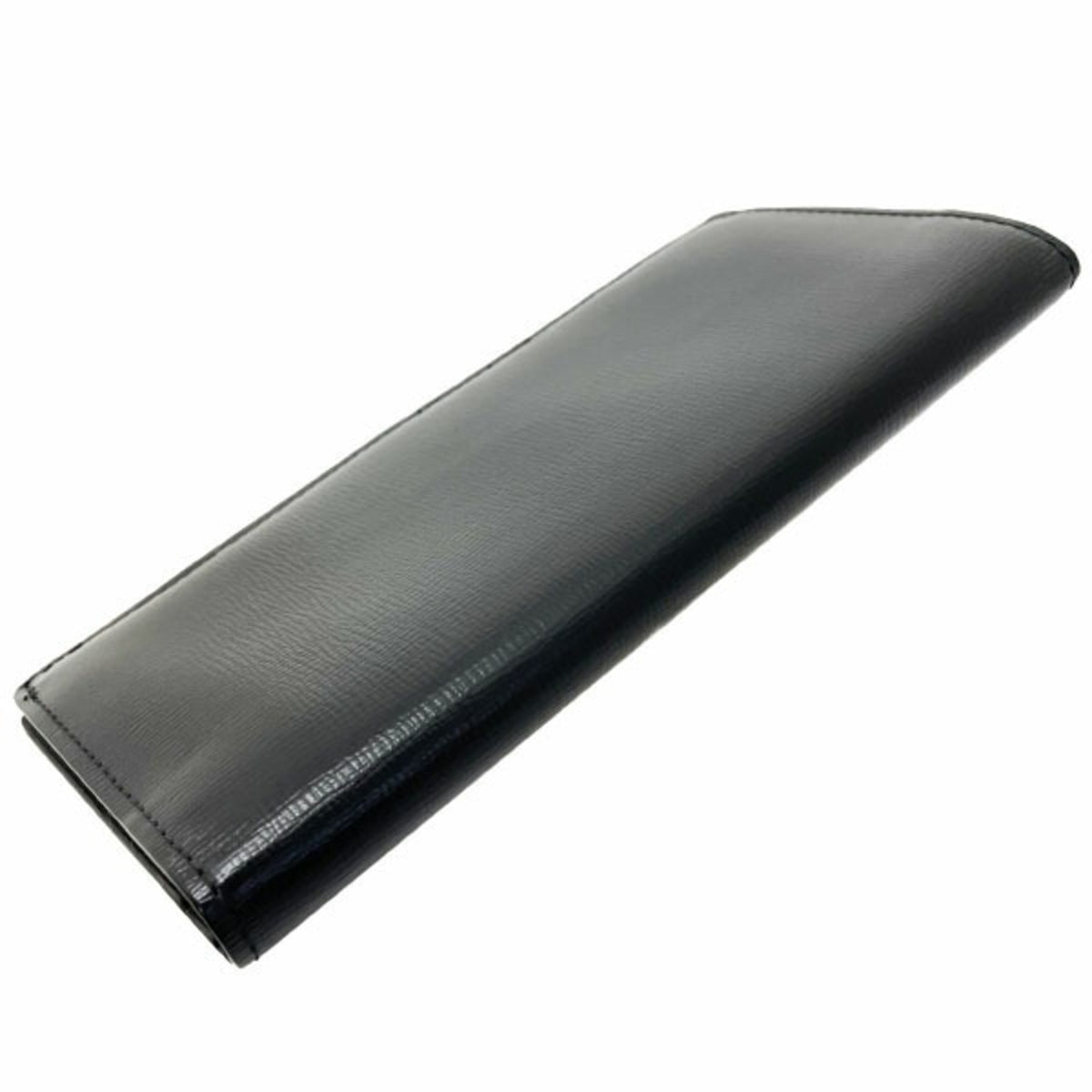 Burberry Black Leather Long Wallet (Bi-Fold) (Pre-Owned)