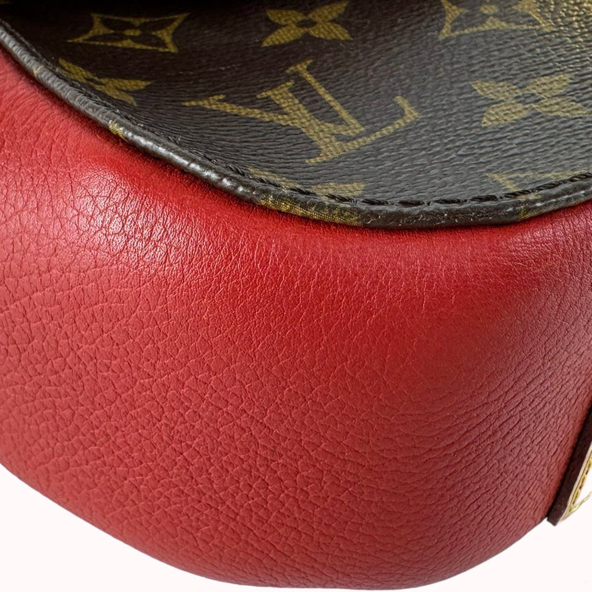 Louis Vuitton Brown Monogram Red Color Monogram Leather Shoulder Bag (Pre-Owned)