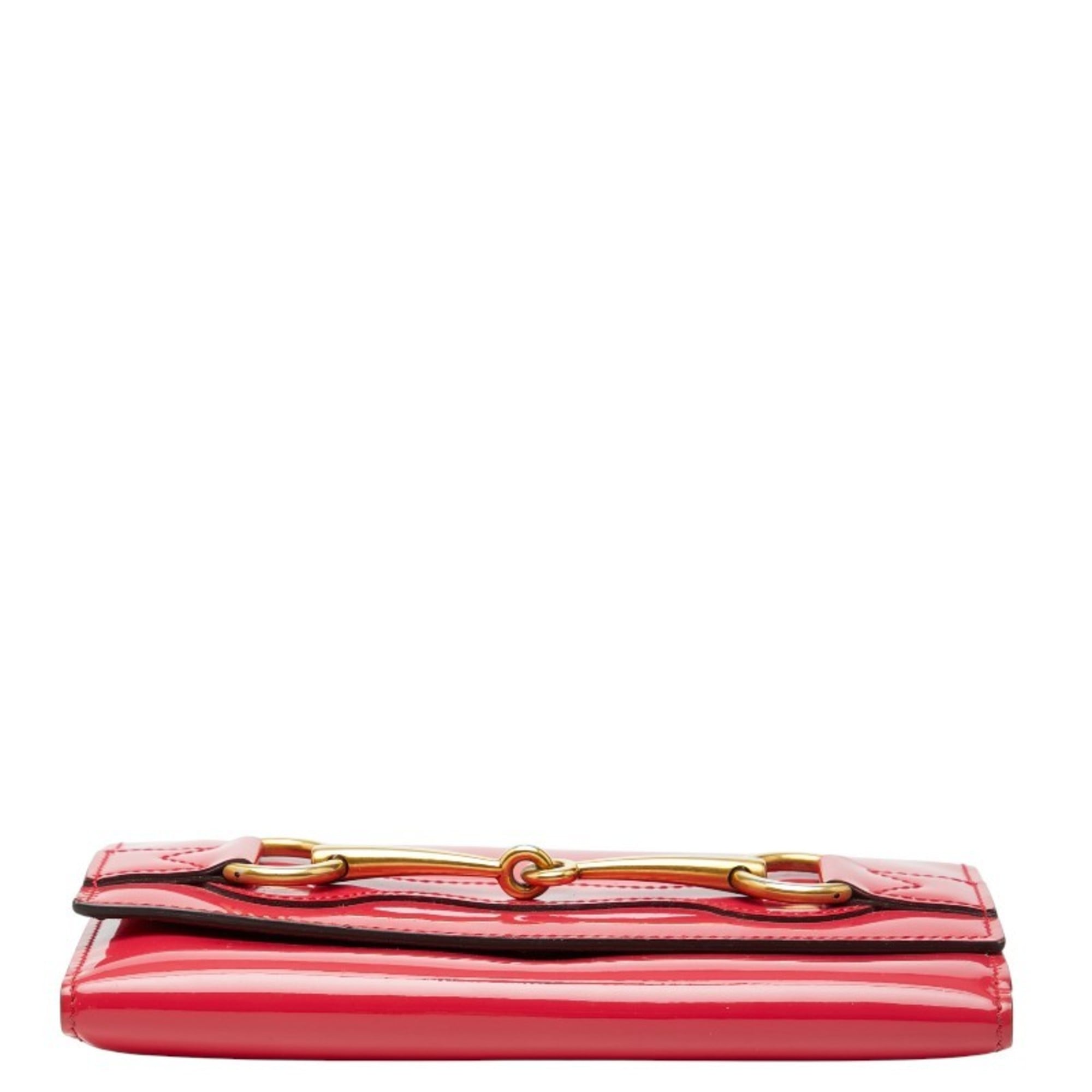Gucci Pink Patent Leather Long Wallet (Bi-Fold) (Pre-Owned)