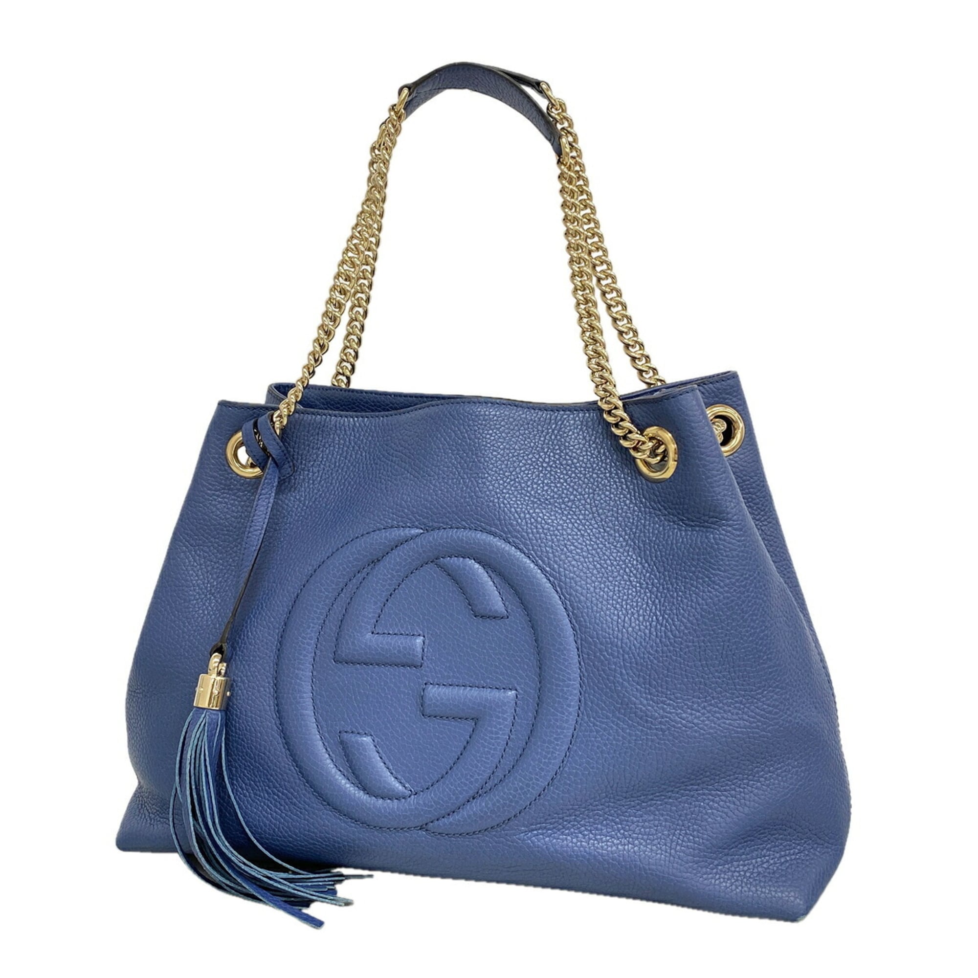 Gucci Blue Leather Shoulder Bag (Pre-Owned)