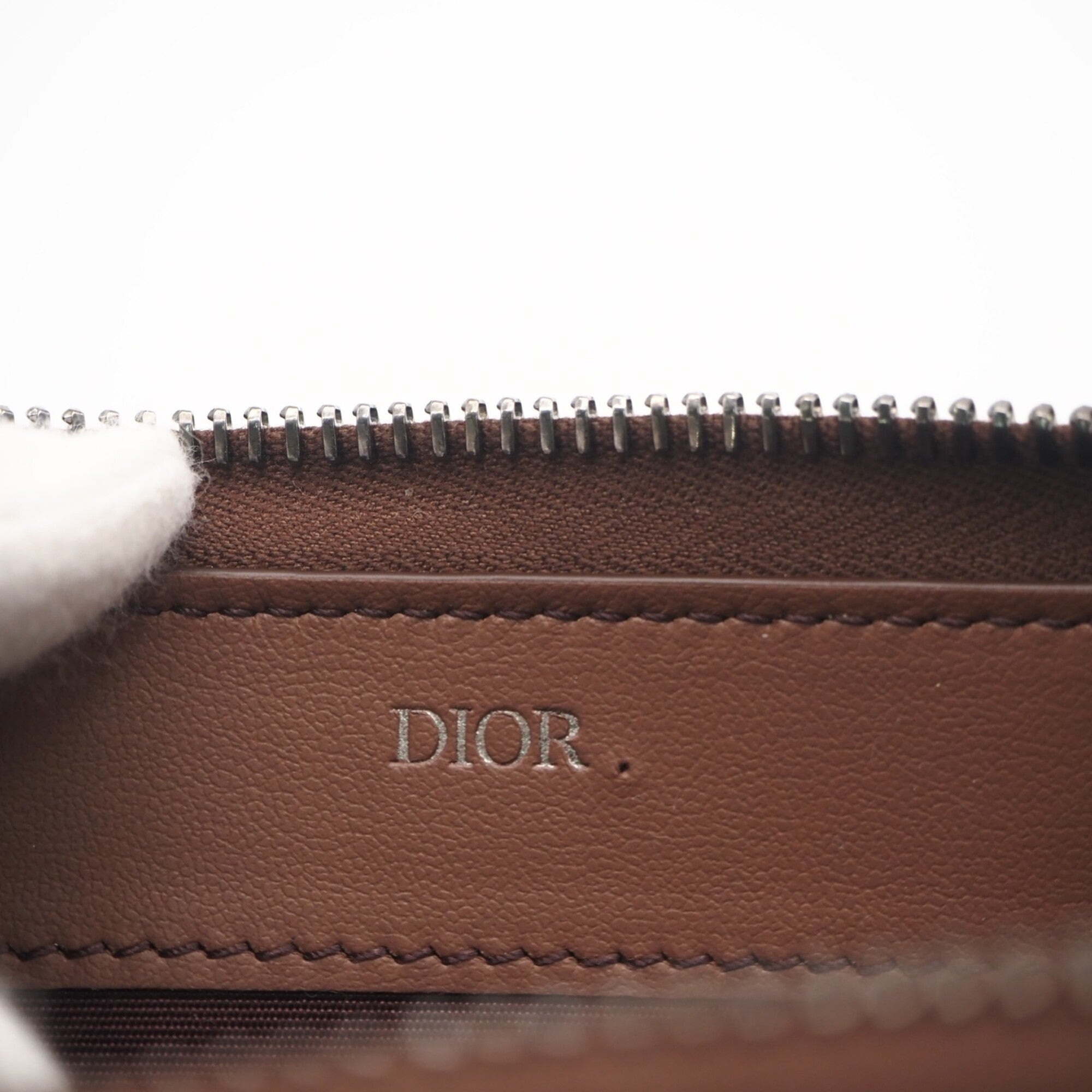 Christian Dior Brown Leather Long Wallet (Bi-Fold) (Pre-Owned)