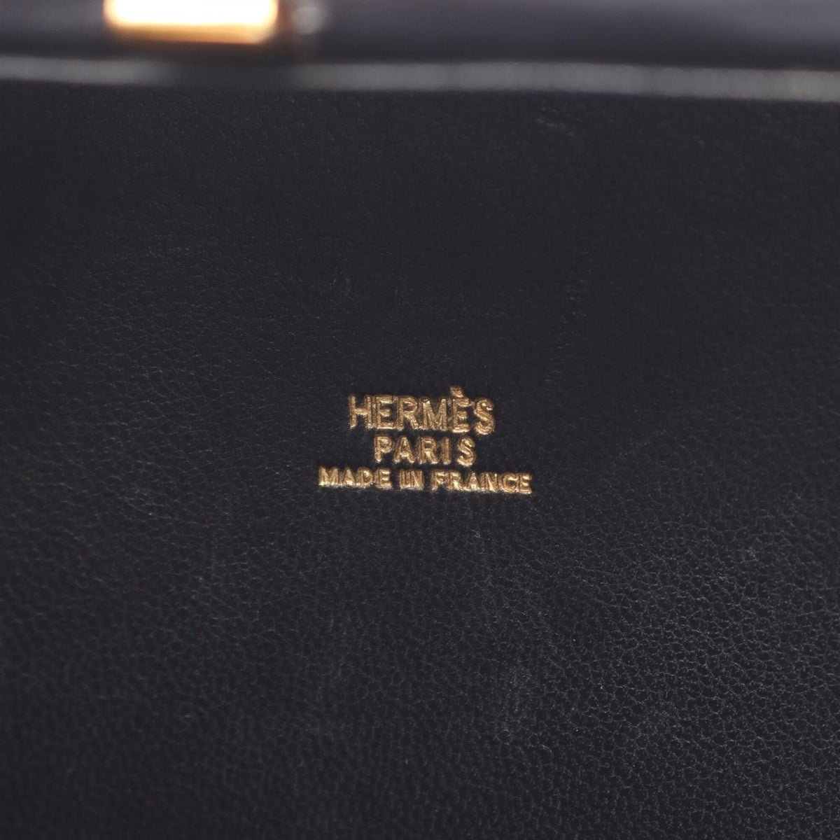 Hermes Black Box Calf Leather Leather Handbag (Pre-Owned)