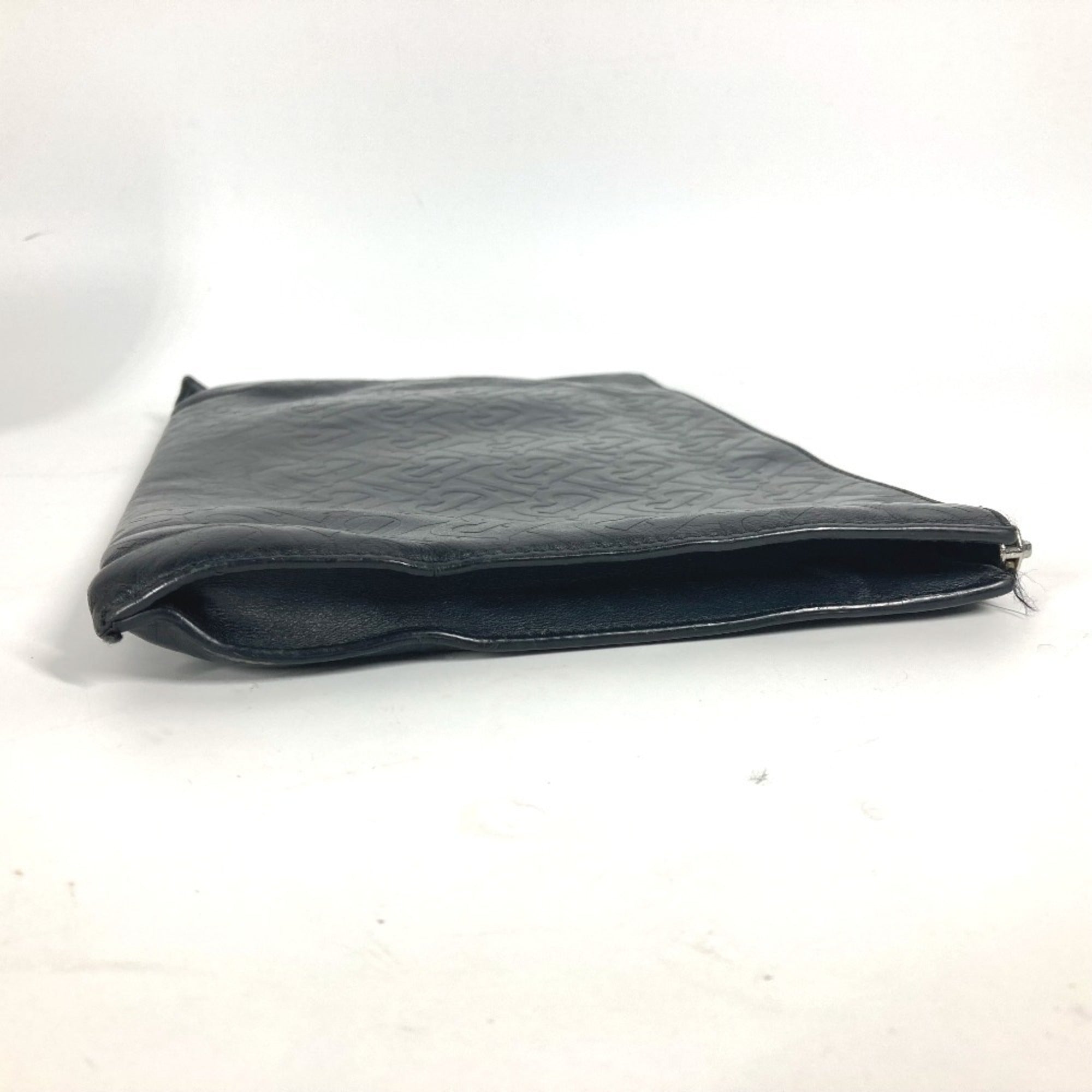 Burberry Black Leather Clutch Bag Pouch (Pre-Owned)