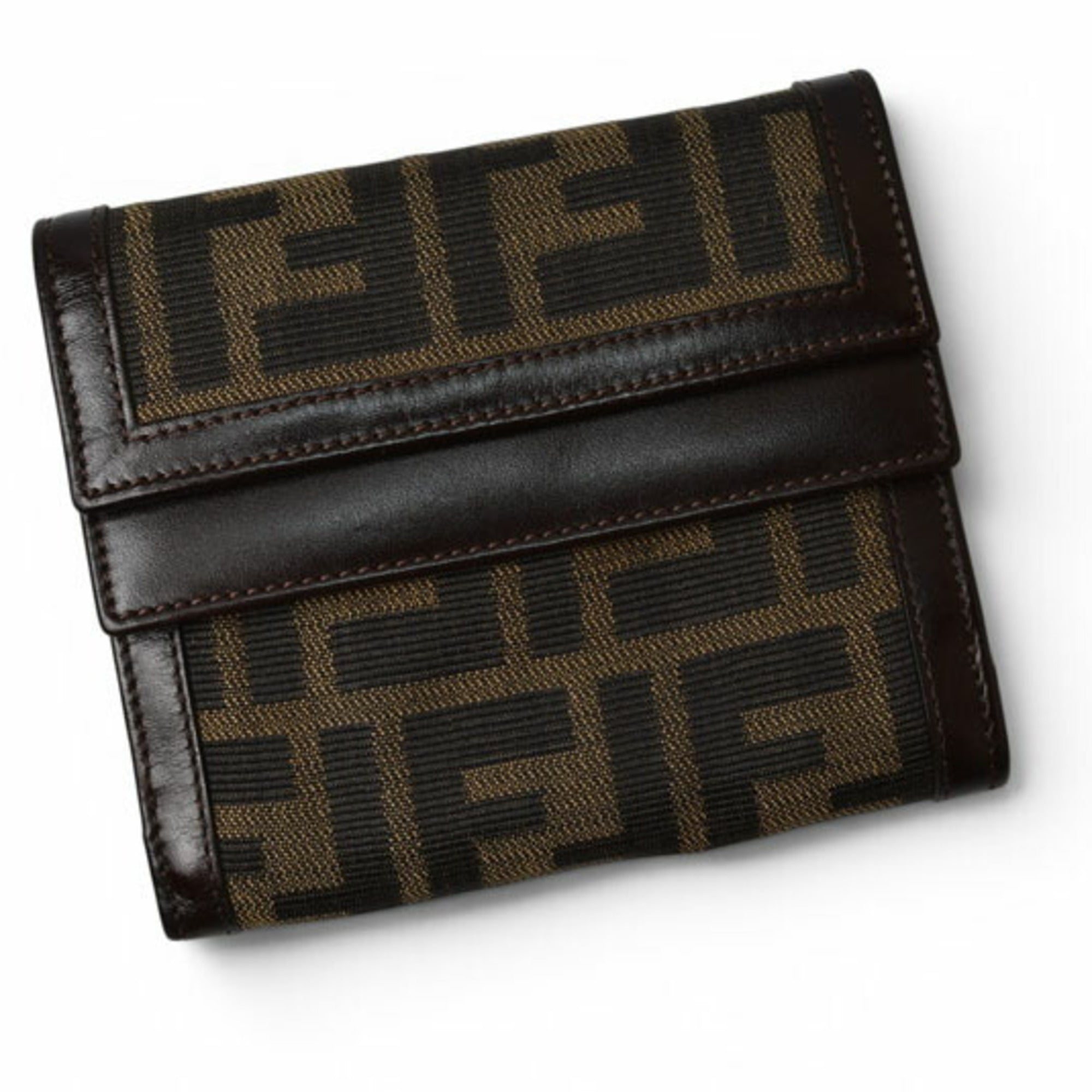 Fendi Zucca Brown Canvas Wallet (Bi-Fold) (Pre-Owned)