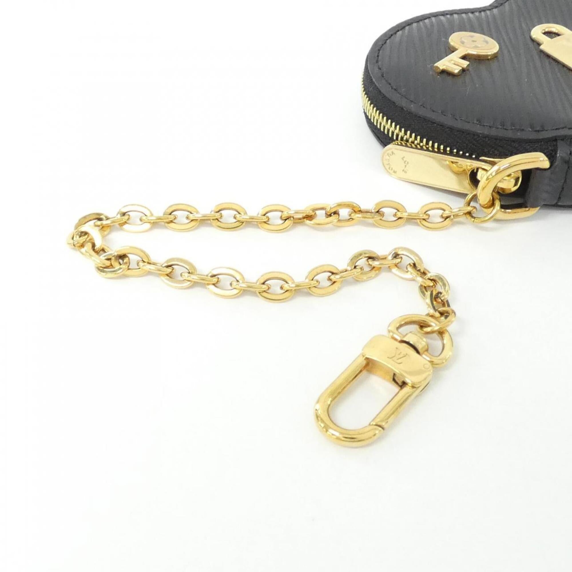 Louis Vuitton Black Leather Coin Purse/Coin Case (Pre-Owned)