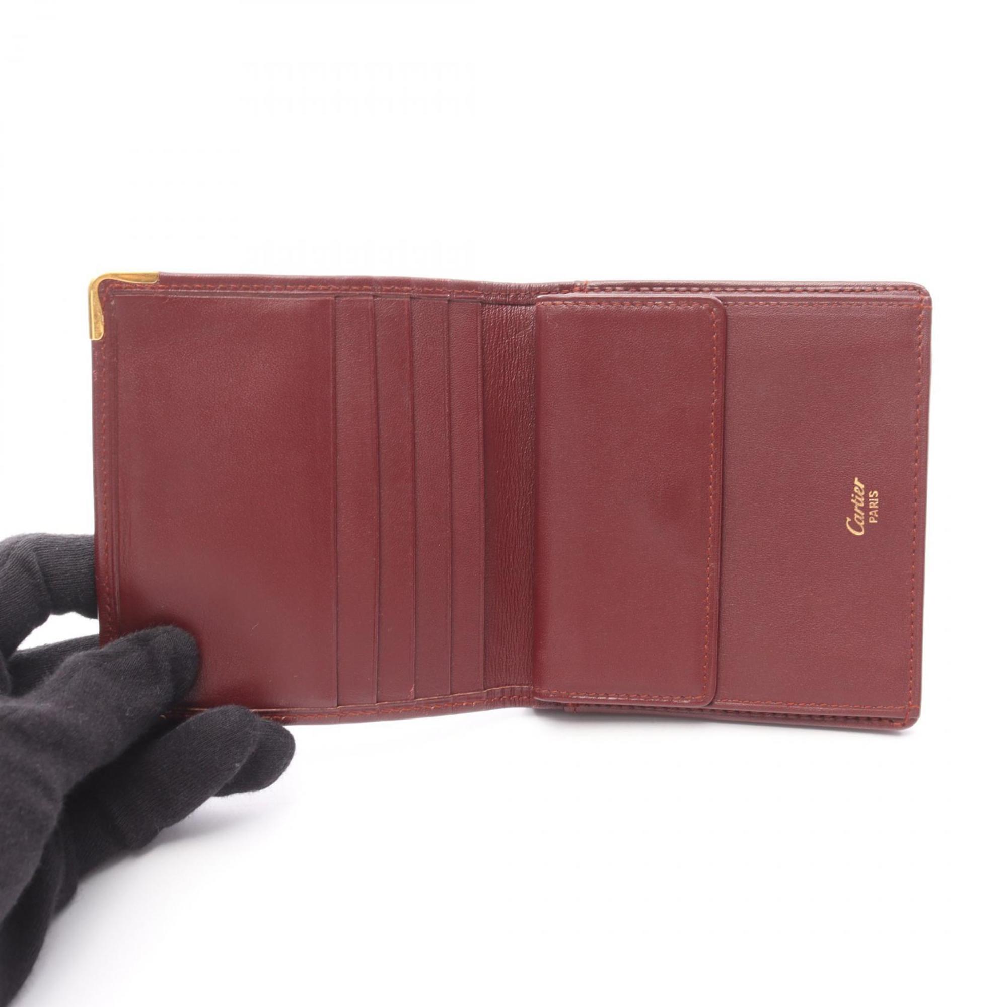 Cartier Bordeaux Leather Wallet (Bi-Fold) (Pre-Owned)