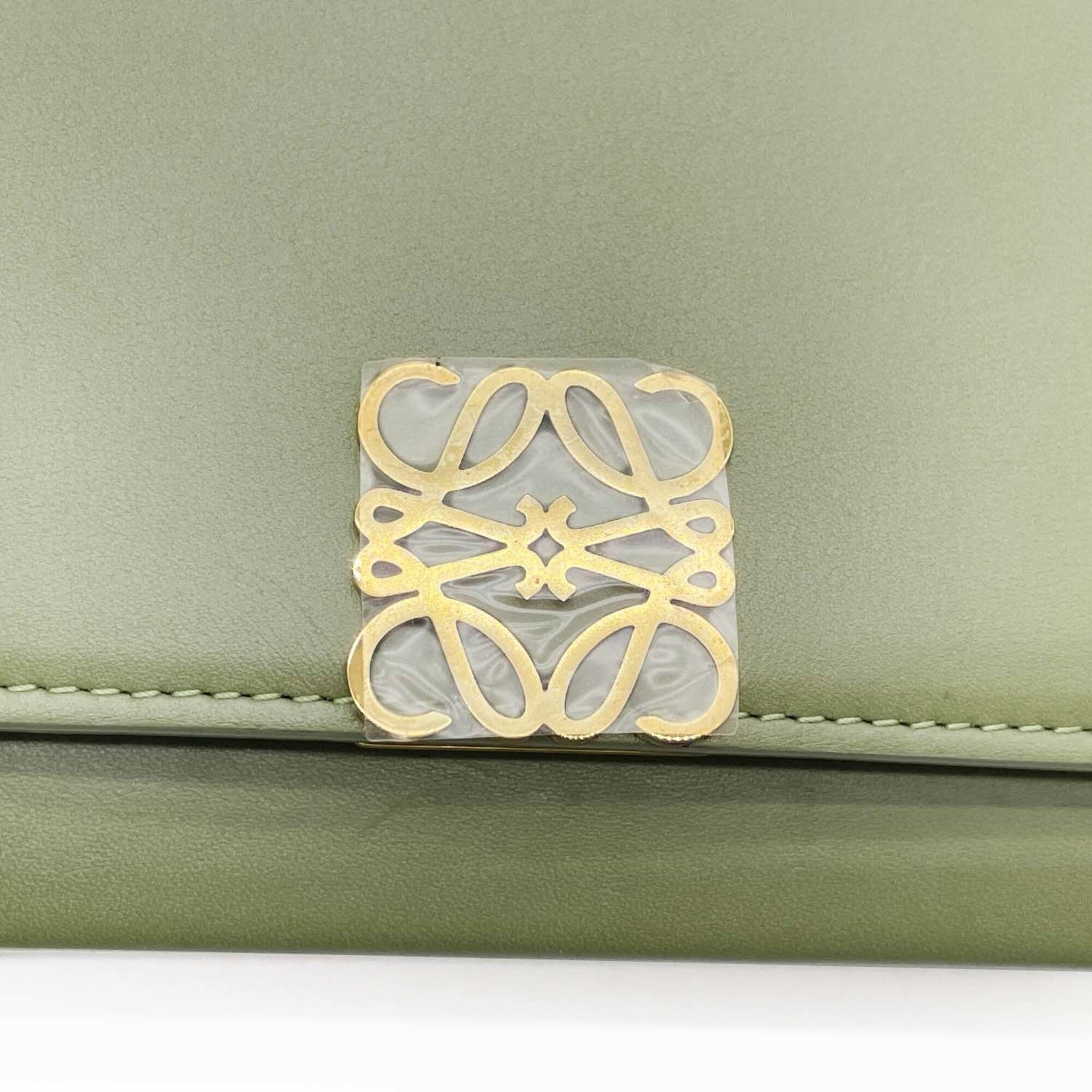 Loewe Gold Green Leather Shoulder Bag (Pre-Owned)