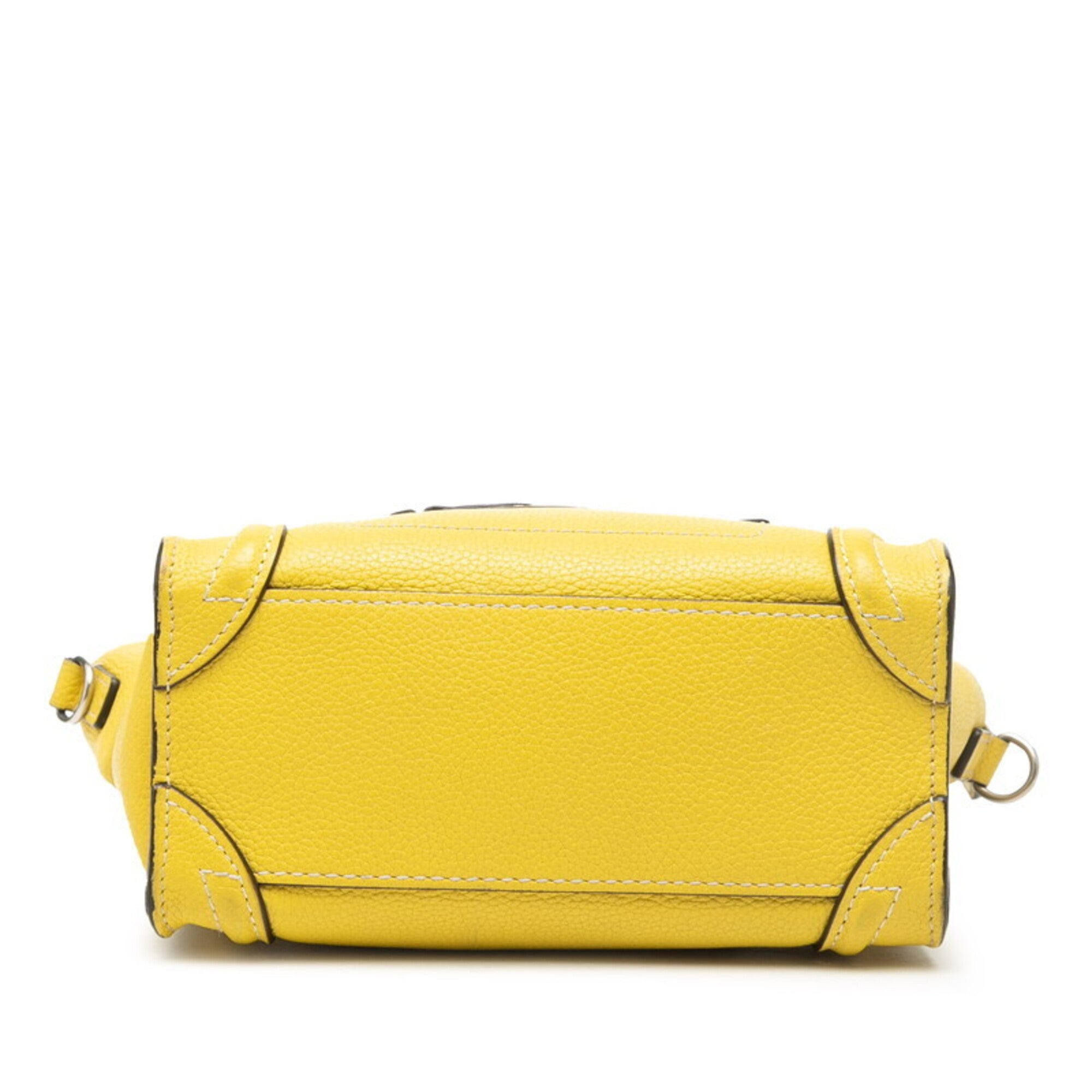 Celine Luggage Yellow Leather Handbag Shoulder Bag (Pre-Owned)