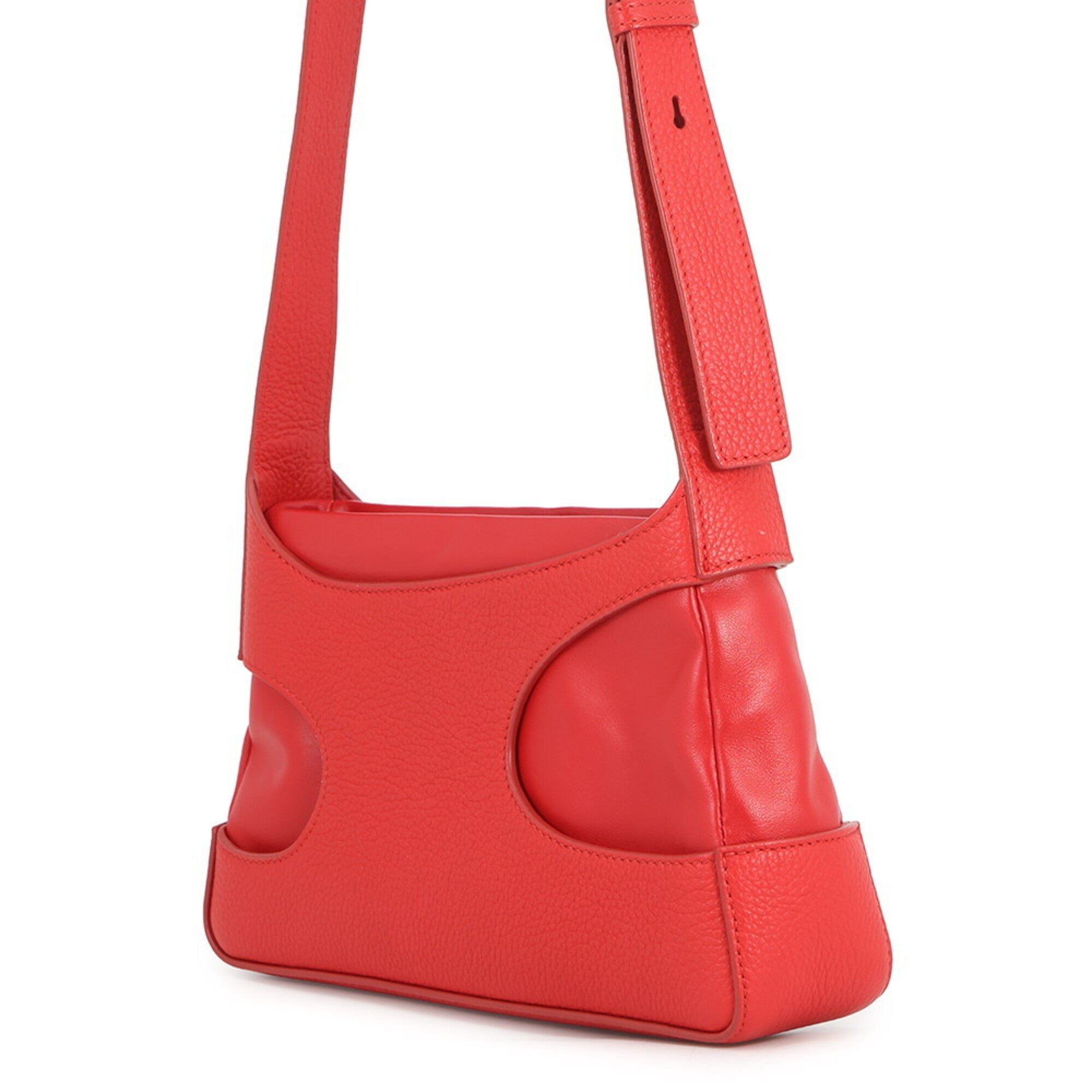 Salvatore Ferragamo Red Color Leather Handbag Shoulder Bag (Pre-Owned)