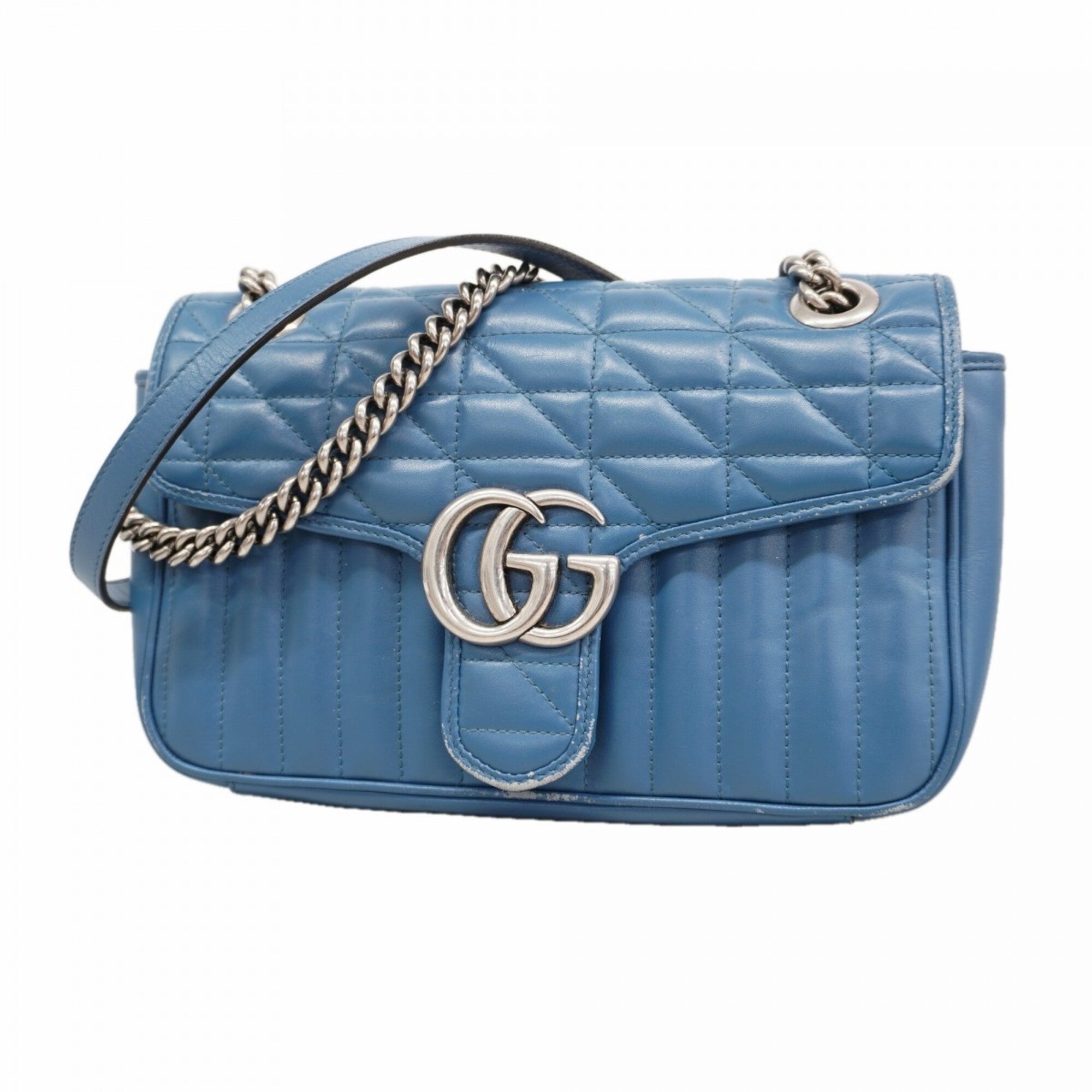 Gucci Blue Leather Shoulder Bag (Pre-Owned)