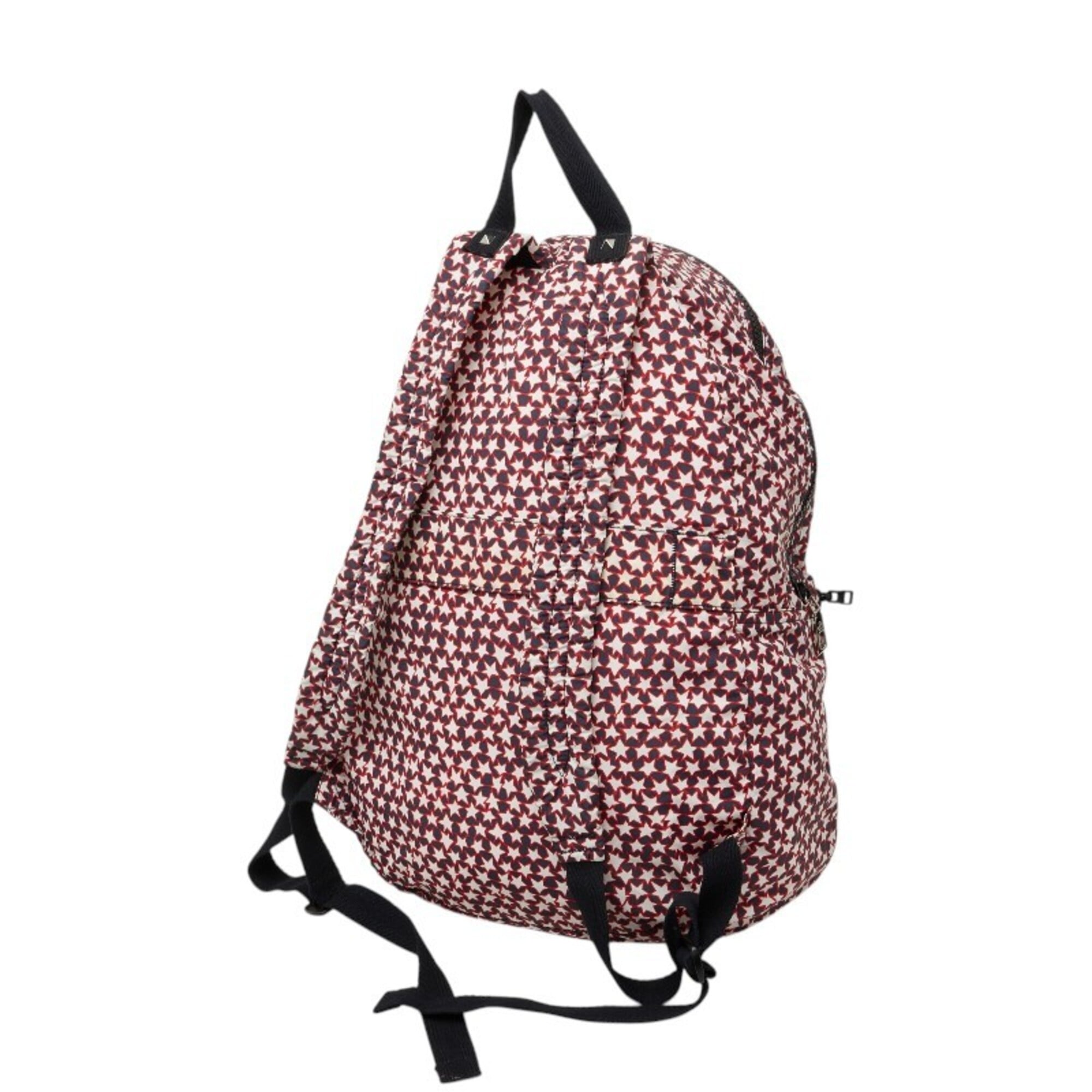 Valentino Navy Red Color Nylon Leather Backpack (Pre-Owned)