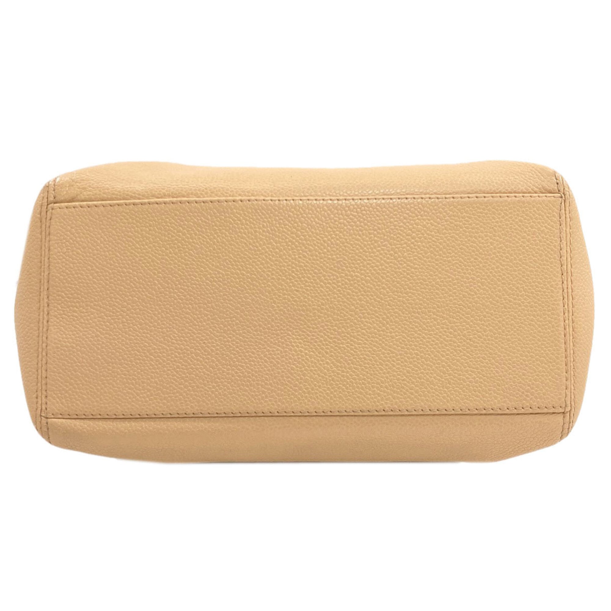 Chanel Beige Leather Handbag (Pre-Owned)