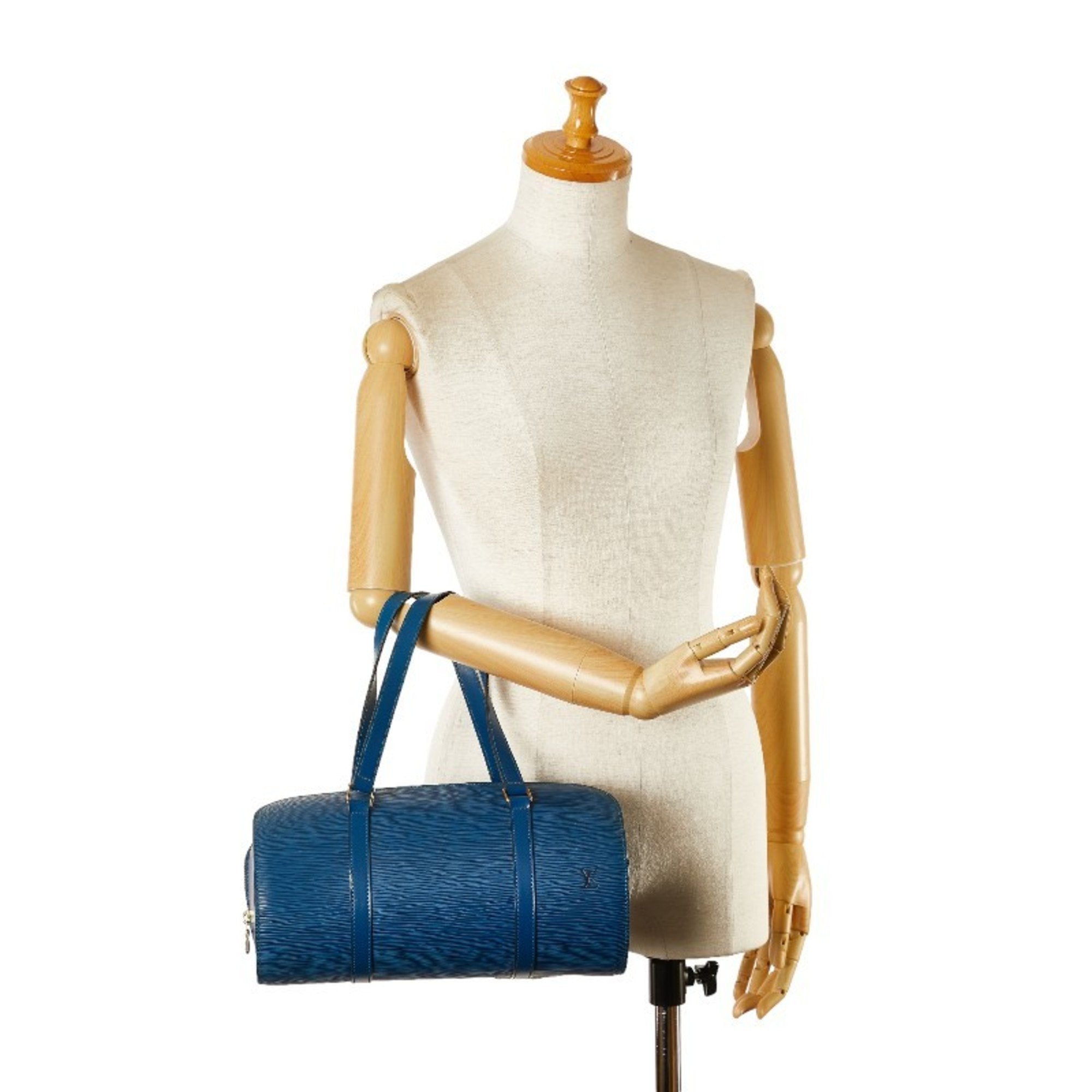 Louis Vuitton Toledo Blue Leather Handbag Pouch (Pre-Owned)