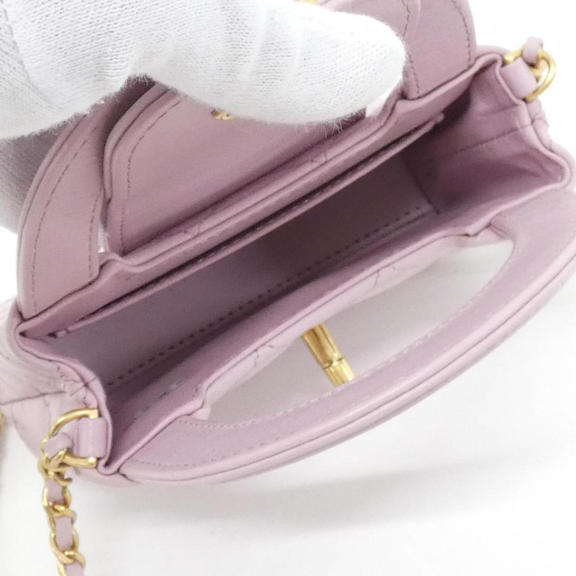 Chanel Pink Leather Handbag Shoulder Bag (Pre-Owned)