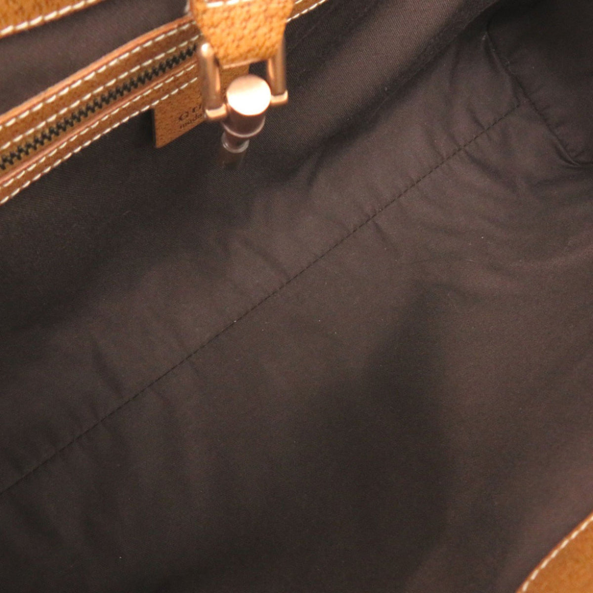 Gucci Beige Camel Gg Canvas Leather Shoulder Bag (Pre-Owned)