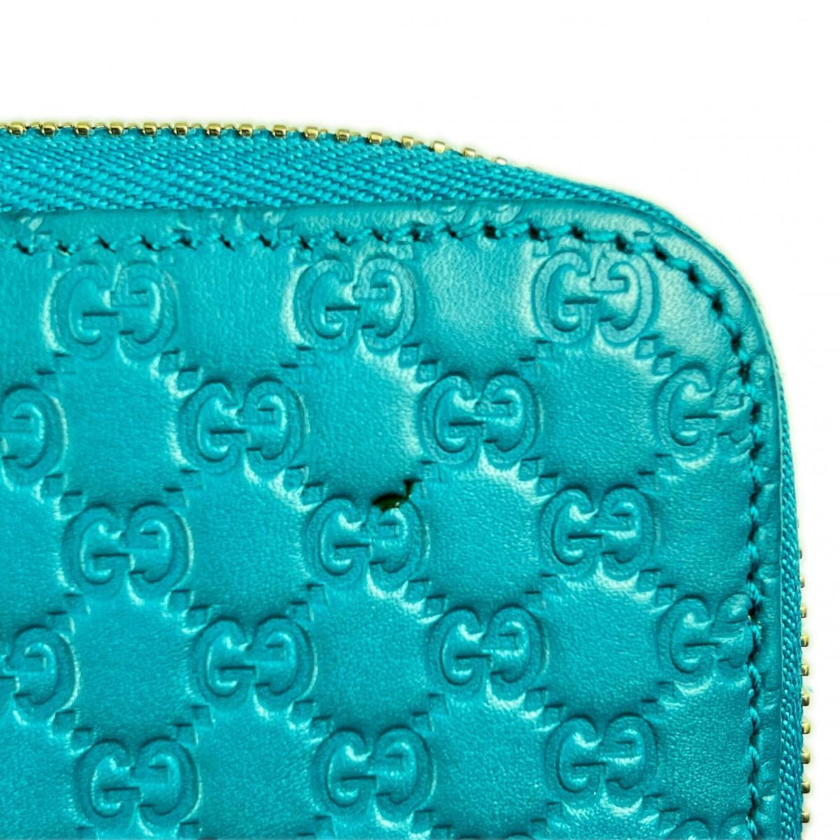 Gucci Microguccissima Blue Leather Long Wallet (Bi-Fold) (Pre-Owned)