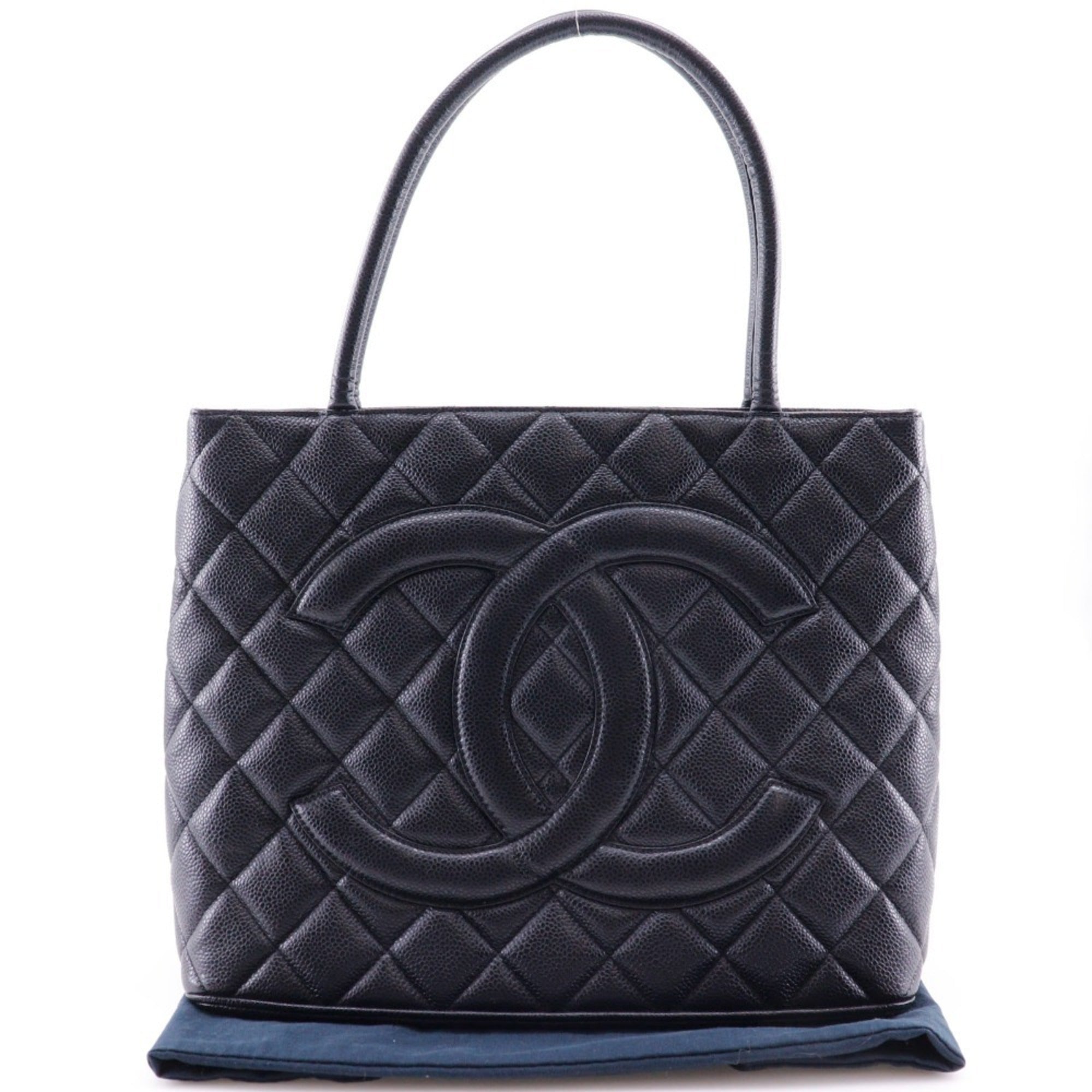 Chanel Caviar Skin Black Caviar Leather Tote Bag (Pre-Owned)