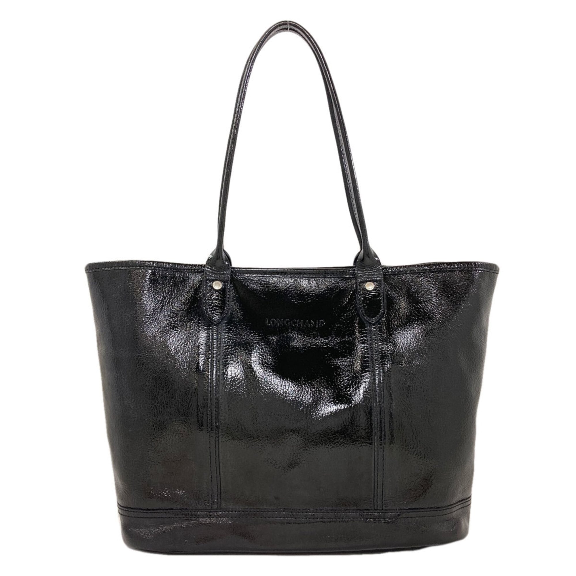 Longchamp Black Patent Leather Tote Bag (Pre-Owned)