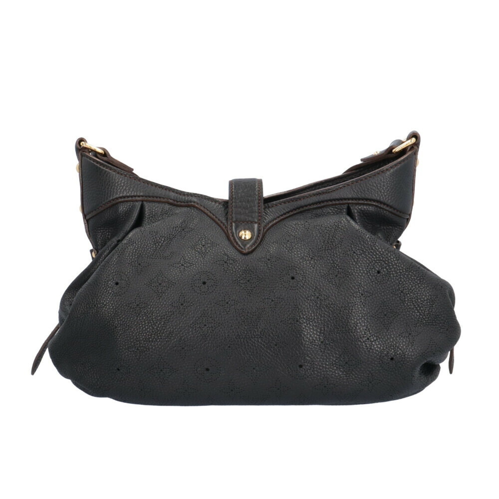 Louis Vuitton Mahina Black Mahina Leather Shoulder Bag (Pre-Owned)