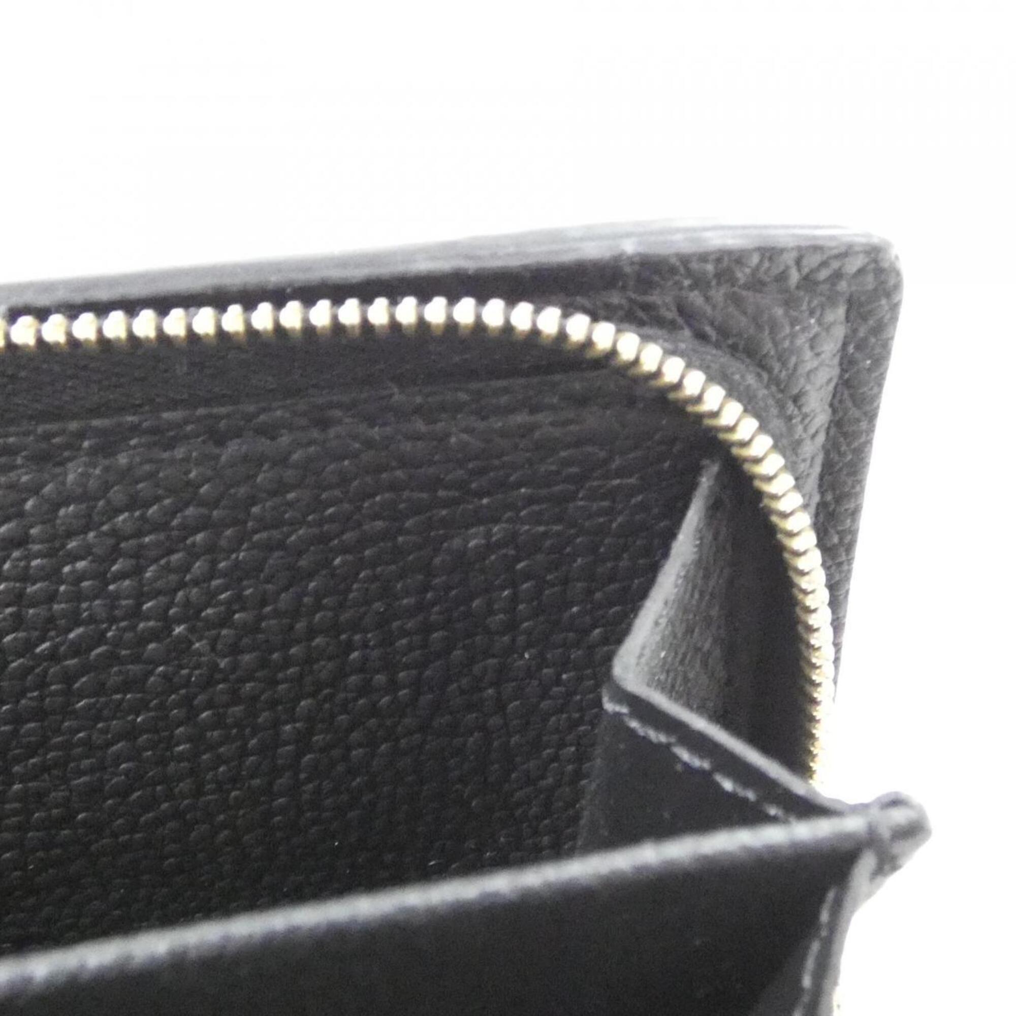 Louis Vuitton Black Leather Wallet (Tri-Fold) (Pre-Owned)