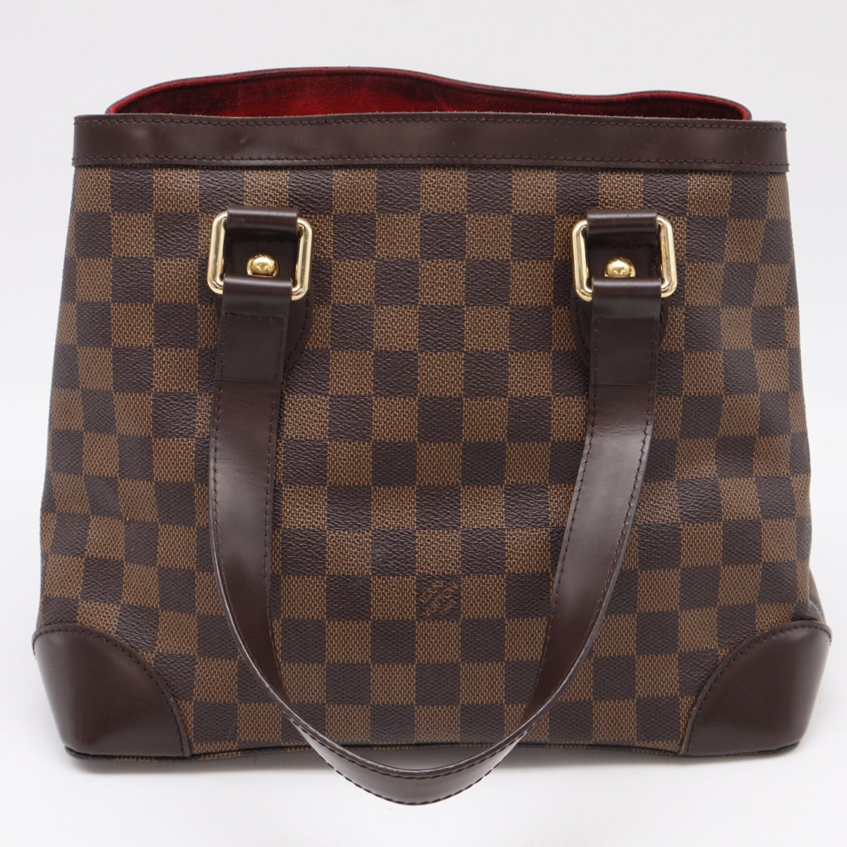 Louis Vuitton Beige Brown Damier Canvas Leather Coated Canvas Handbag (Pre-Owned)