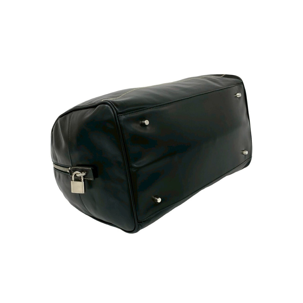 Prada Black Leather Boston Bag Handbag Shoulder Bag (Pre-Owned)