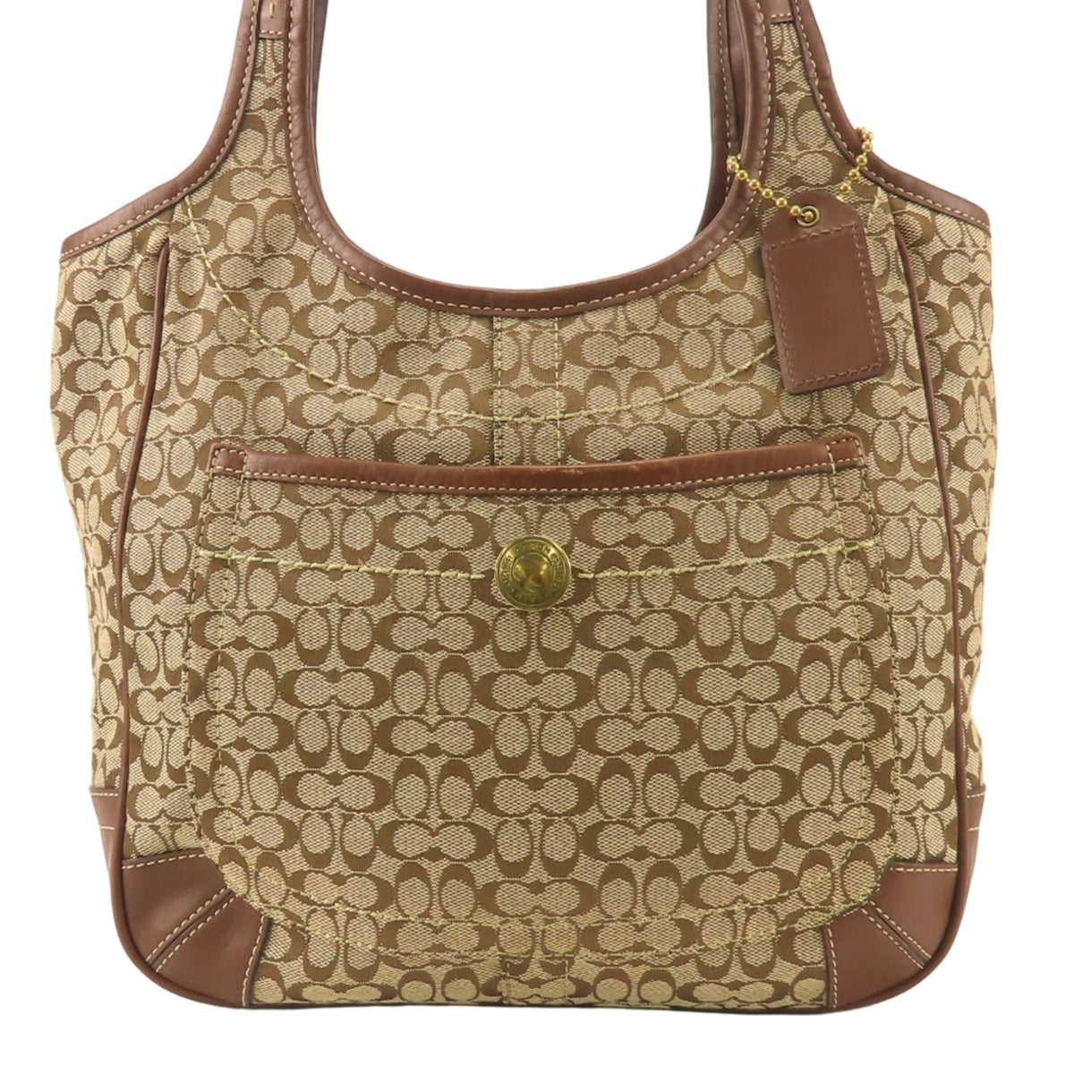 Coach Brown Canvas Leather Shoulder Bag (Pre-Owned)