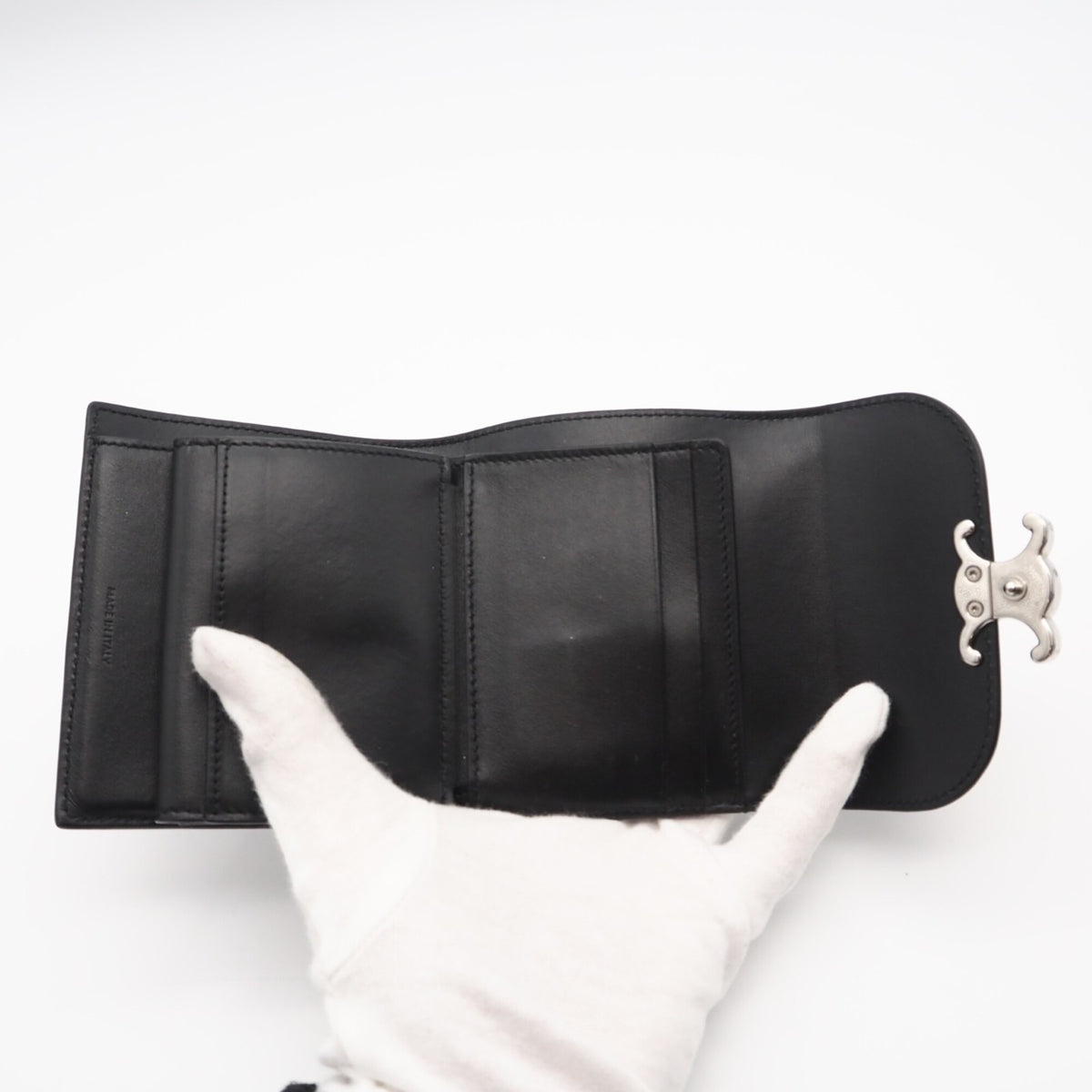 Celine Black Leather Wallet (Tri-Fold) (Pre-Owned)