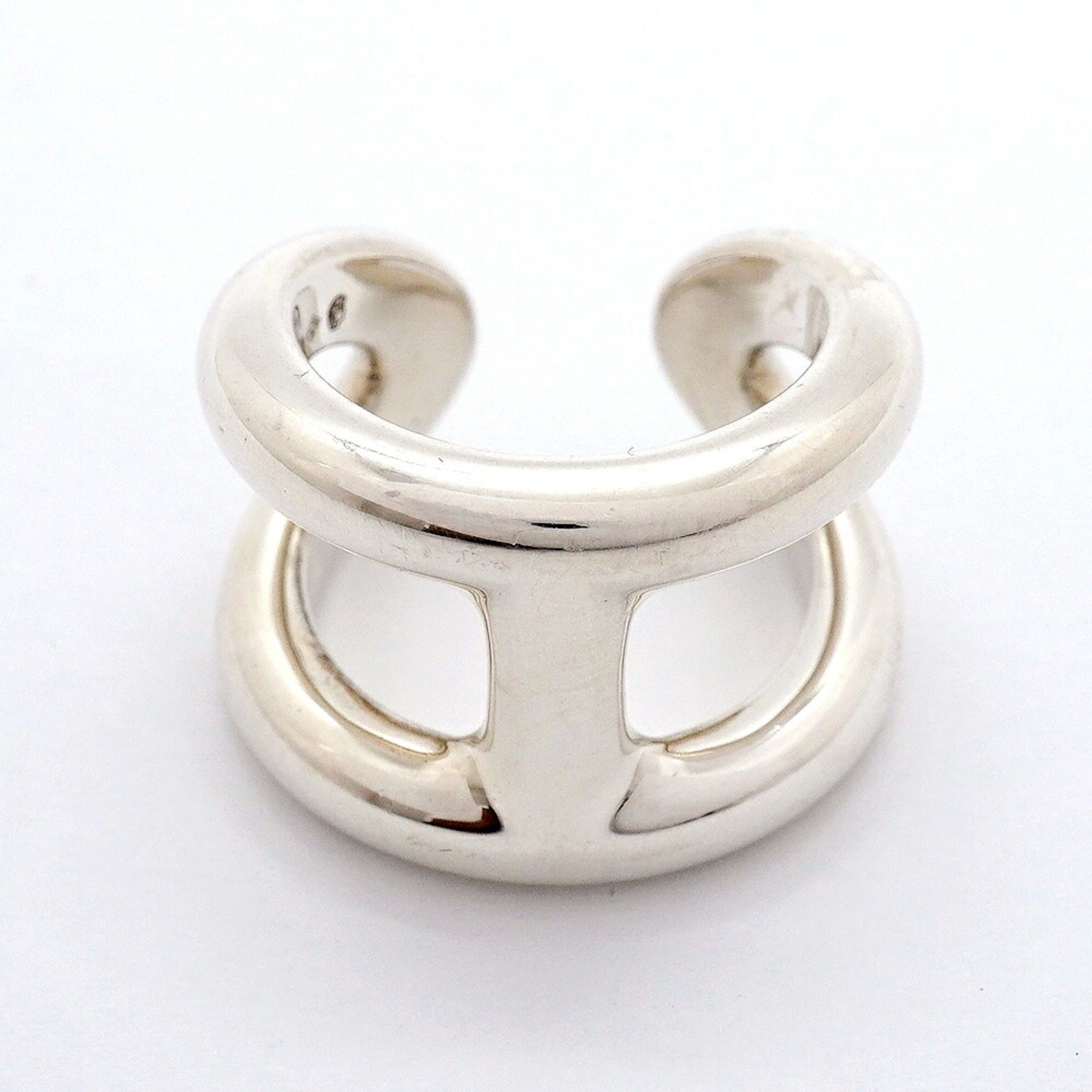 Hermes Silver 925 Band Ring (Pre-Owned)