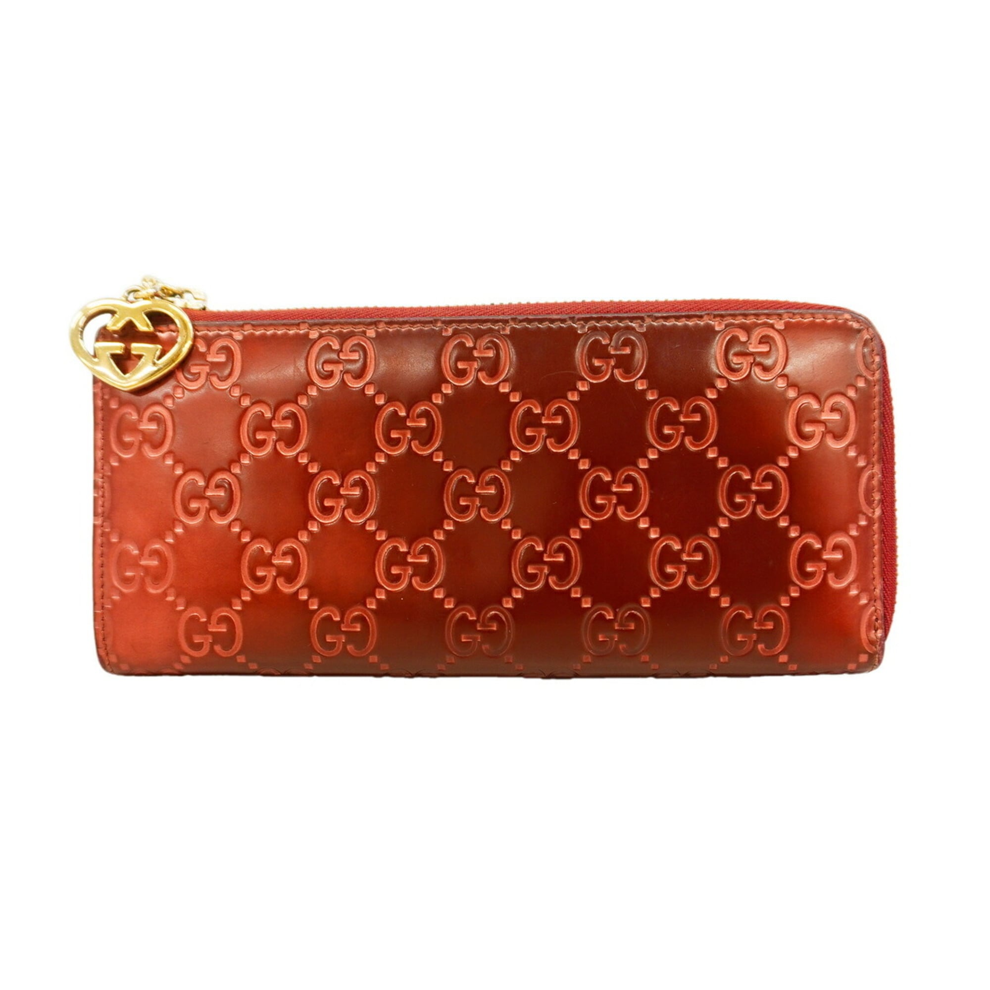 Gucci Red Color Long Wallet (Bi-Fold) (Pre-Owned)