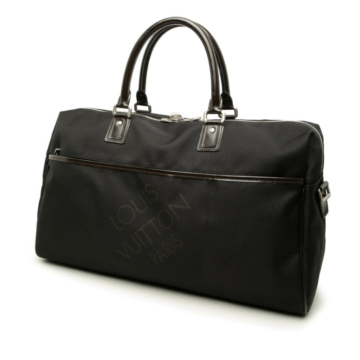 Louis Vuitton Black Noir Canvas Leather Boston Bag Shoulder Bag (Pre-Owned)