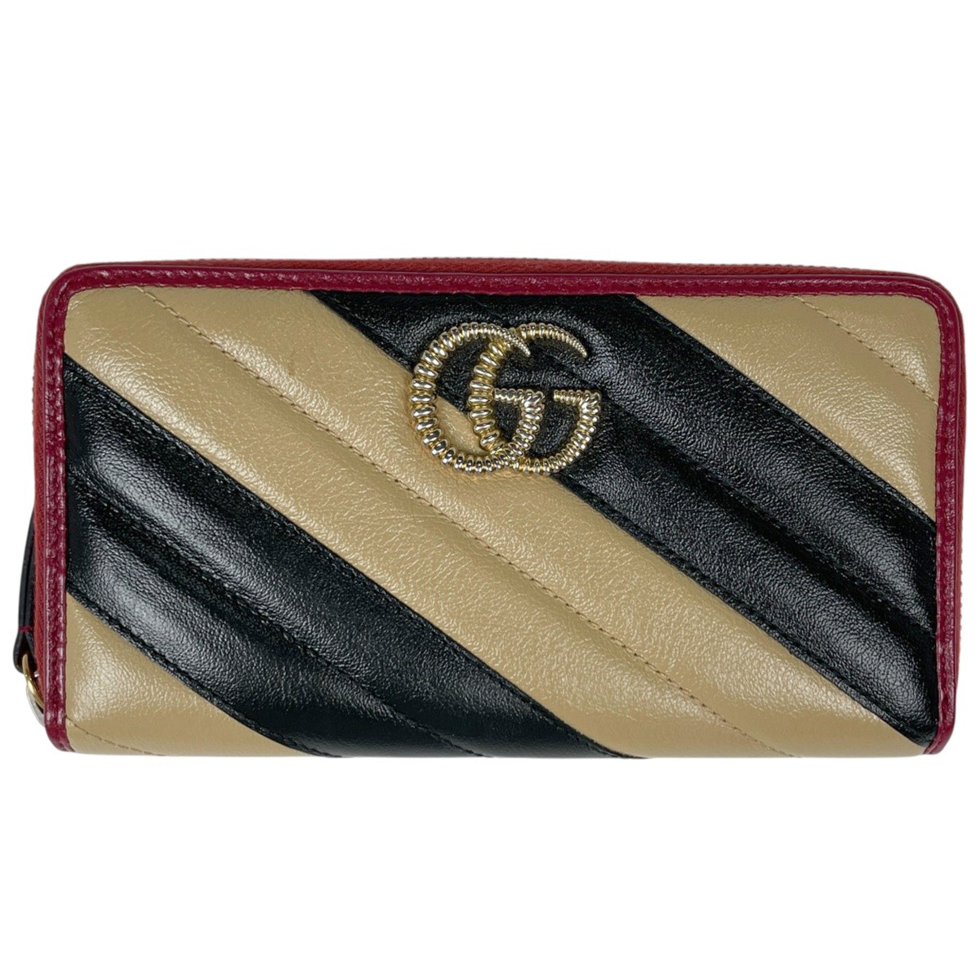 Gucci Multi-Color Red Color Leather Long Wallet (Bi-Fold) (Pre-Owned)