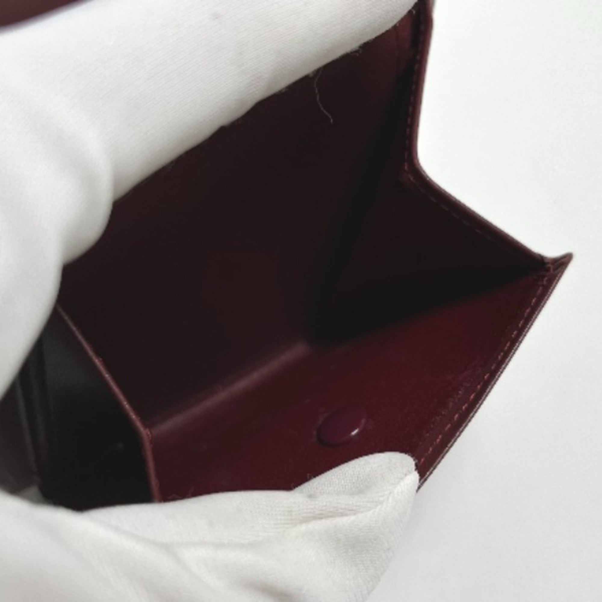Cartier Wine Red Leather Wallet (Bi-Fold) (Pre-Owned)