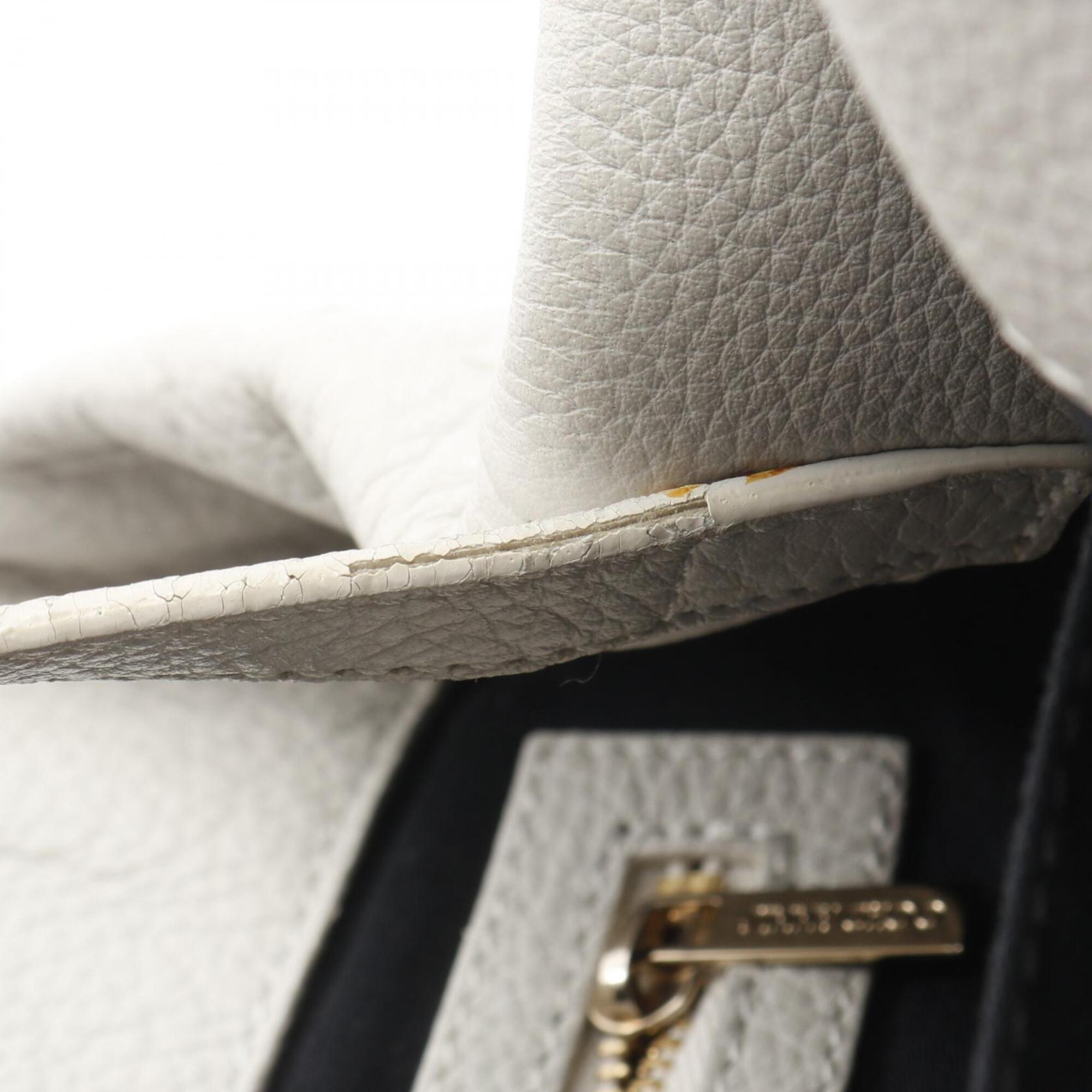 Jimmy Choo Black White Leather Handbag Tote Bag (Pre-Owned)
