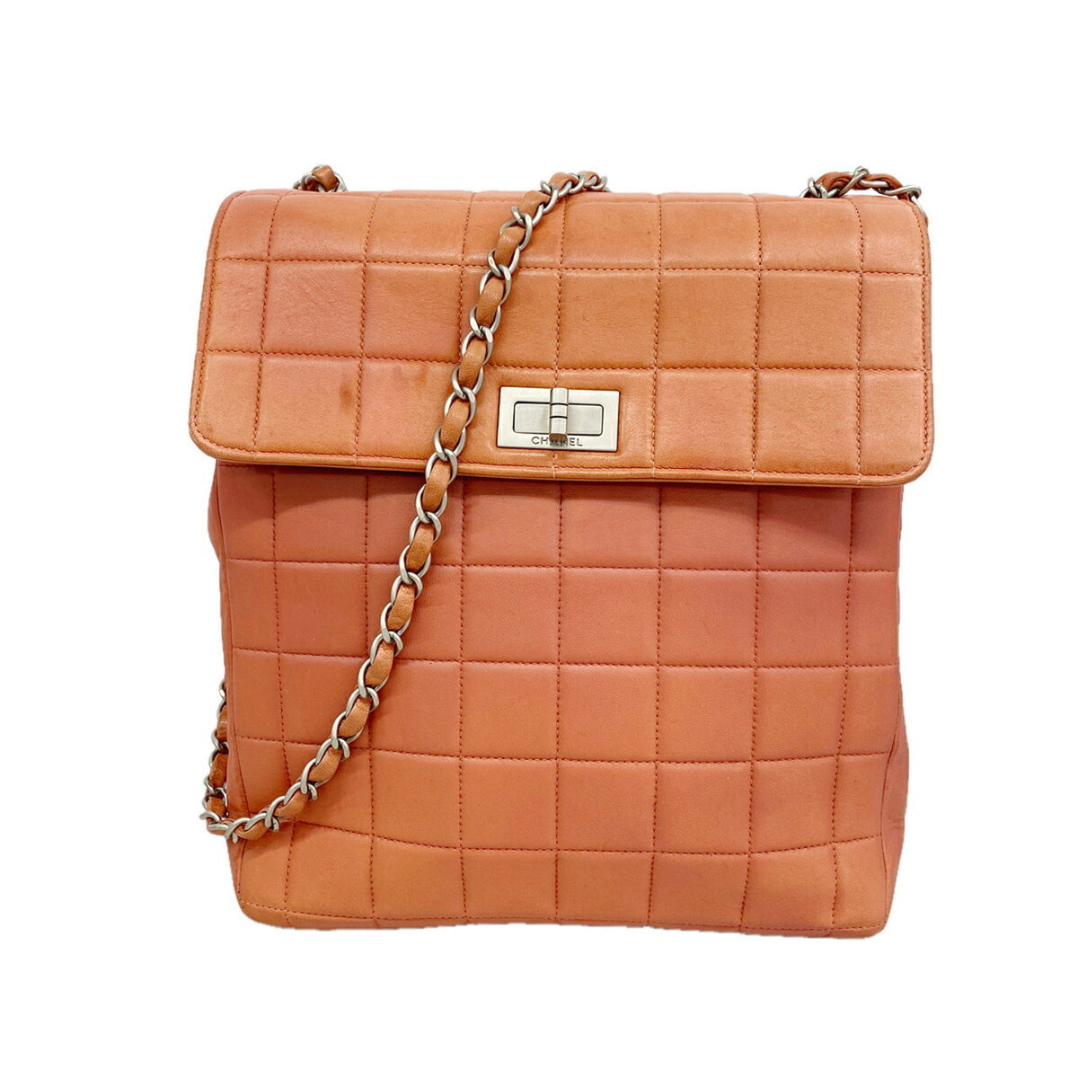 Chanel Coral Pink Leather Shoulder Bag (Pre-Owned)