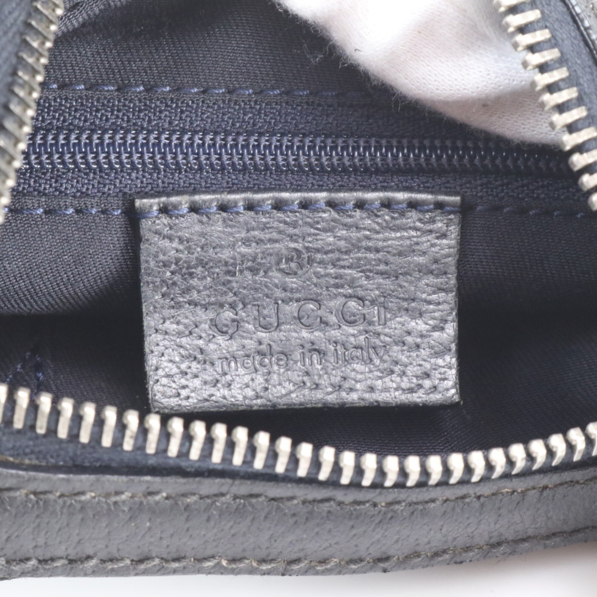 Gucci Black Leather Canvas Handbag Shoulder Bag (Pre-Owned)