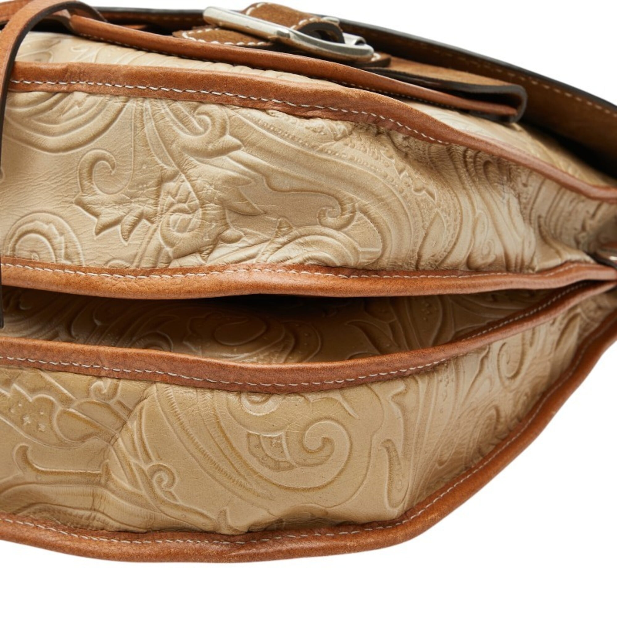 Etro Beige Multi-Color Leather Shoulder Bag (Pre-Owned)