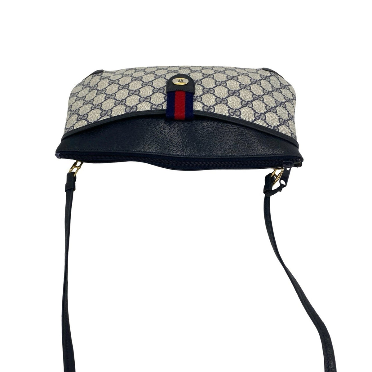 Gucci Navy Red Color Leather Pvc Pochette Shoulder Bag (Pre-Owned)
