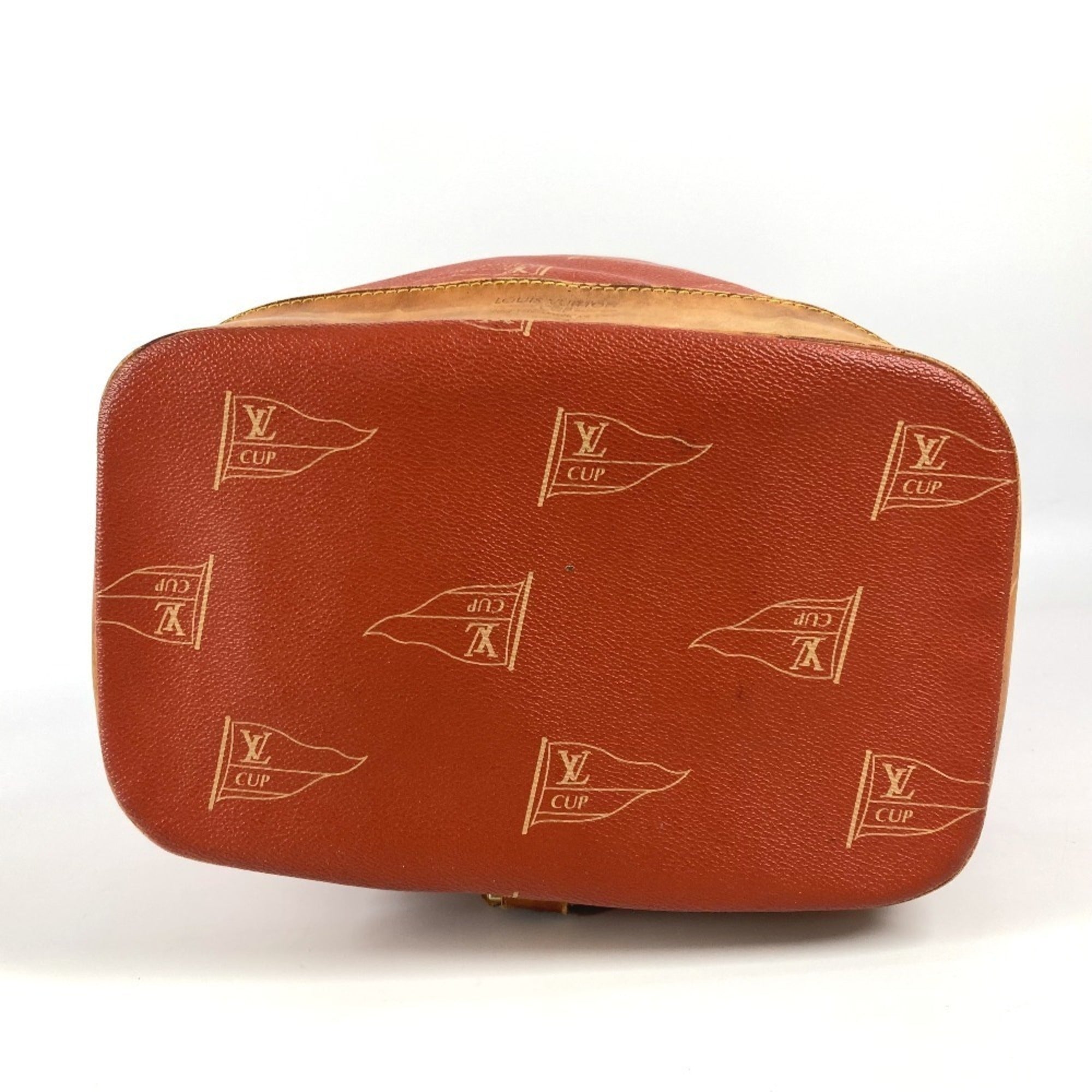 Louis Vuitton Orange Leather Canvas Shoulder Bag (Pre-Owned)