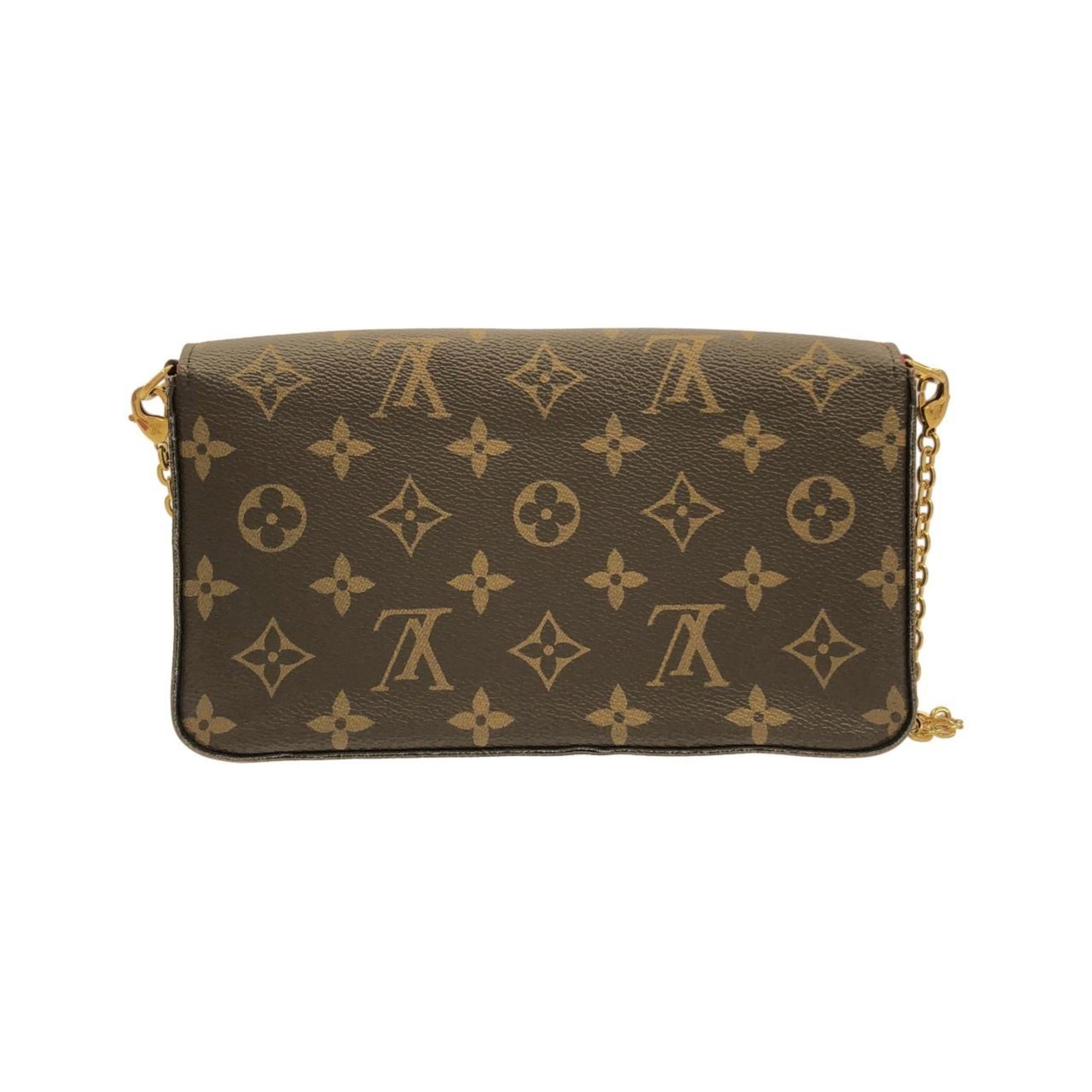 Louis Vuitton Monogram Marron Coated Canvas Pochette Shoulder Bag (Pre-Owned)
