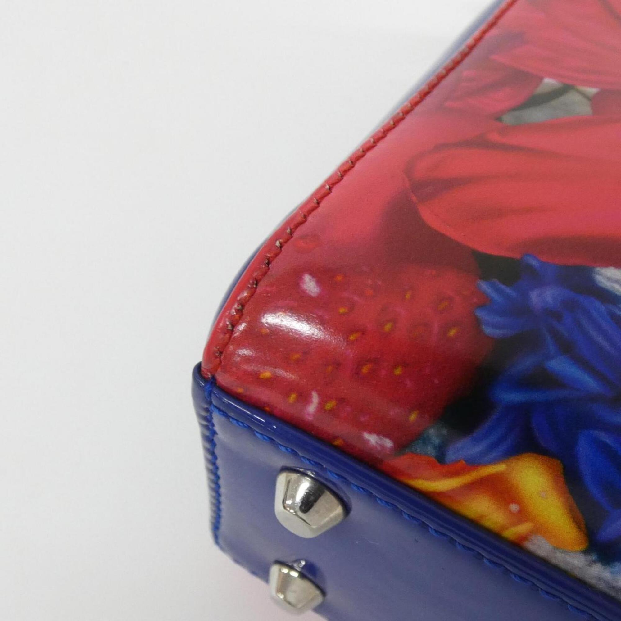 Christian Dior Blue Red Color Leather Handbag (Pre-Owned)