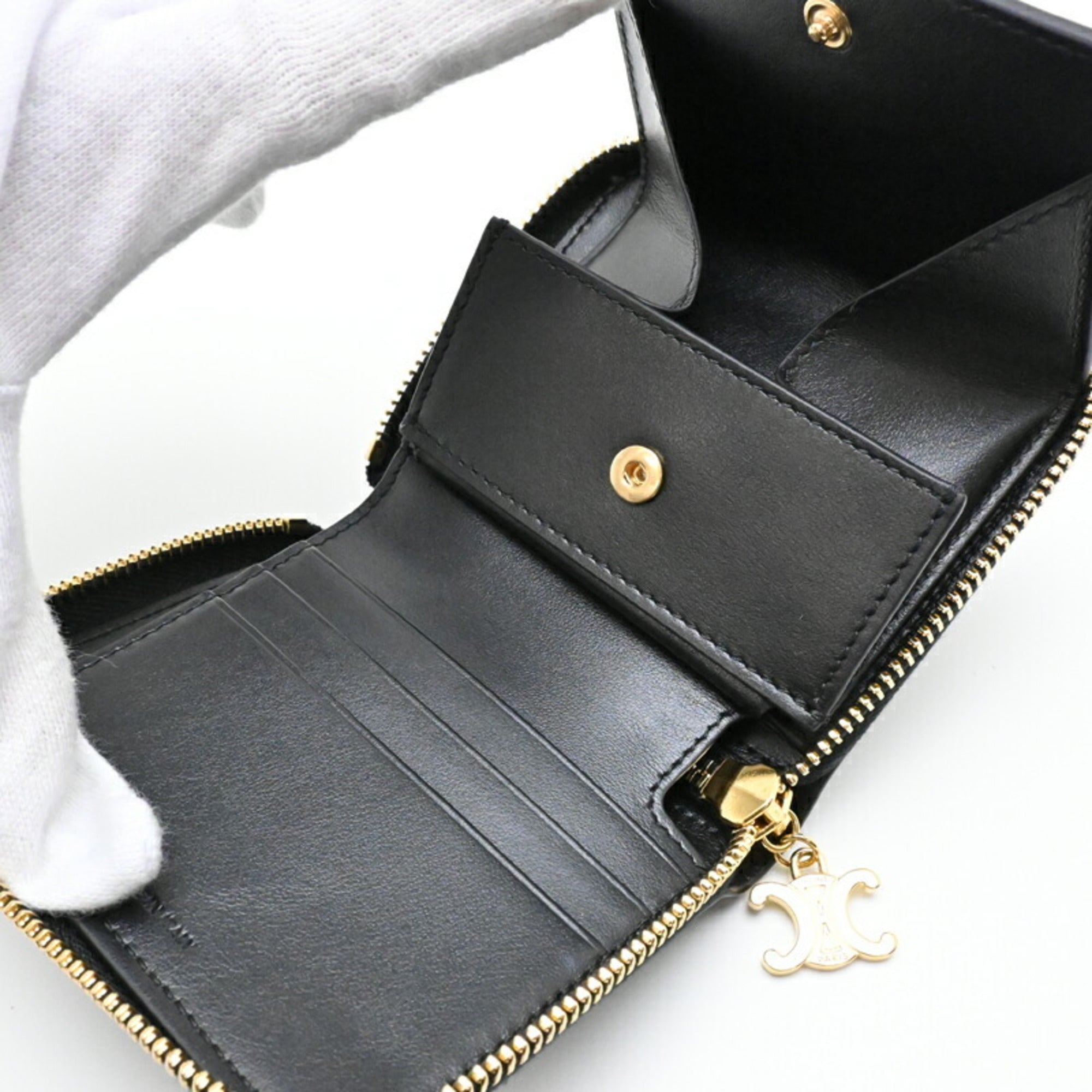 Celine Black Leather Wallet (Bi-Fold) (Pre-Owned)