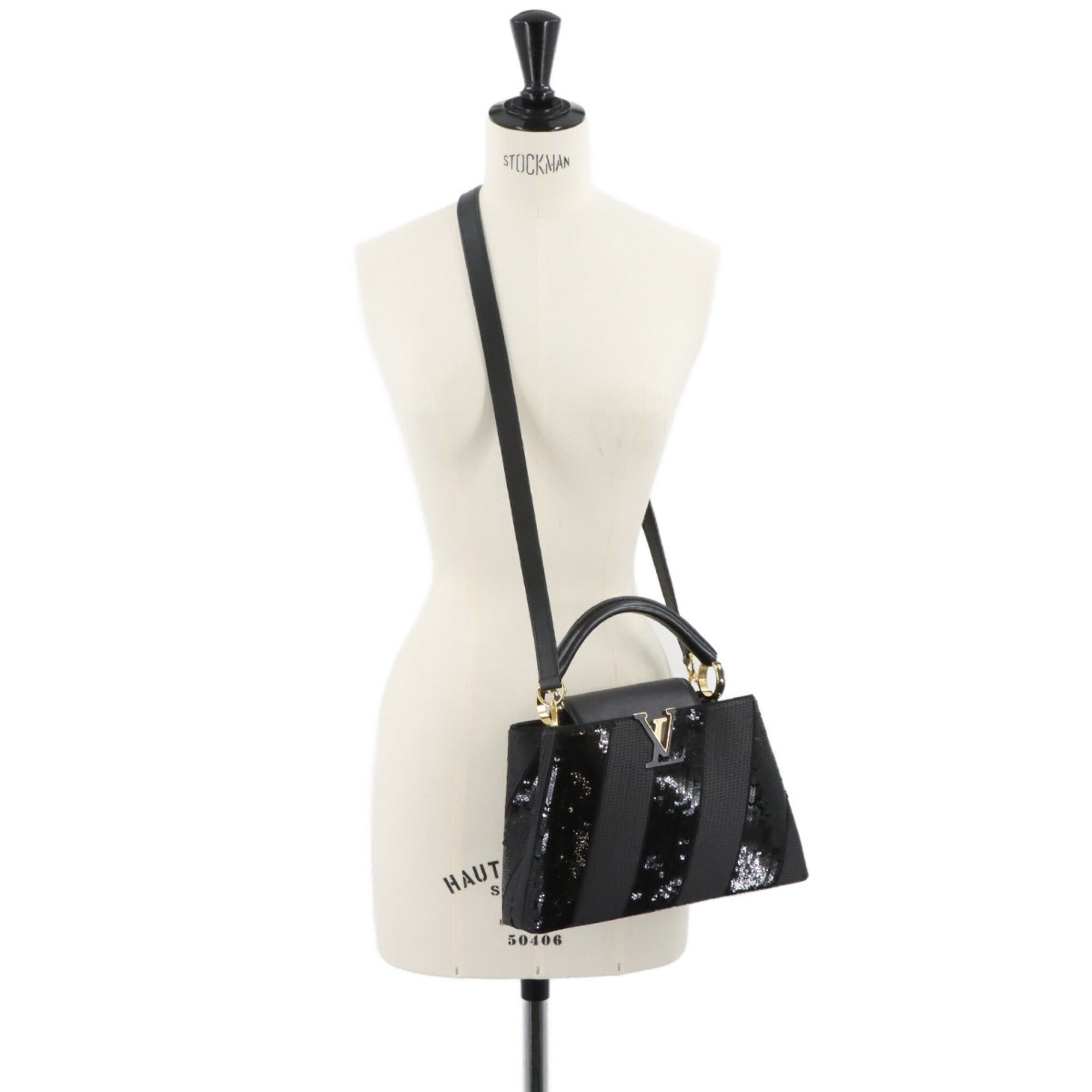 Louis Vuitton Black Spangles Leather Handbag (Pre-Owned)