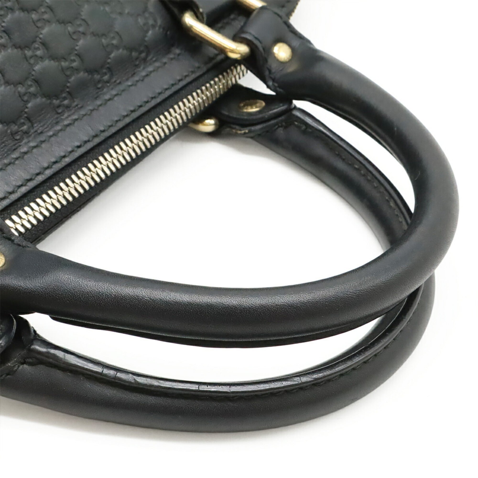 Gucci Microguccissima Black Micro Gg Leather Boston Bag Handbag (Pre-Owned)