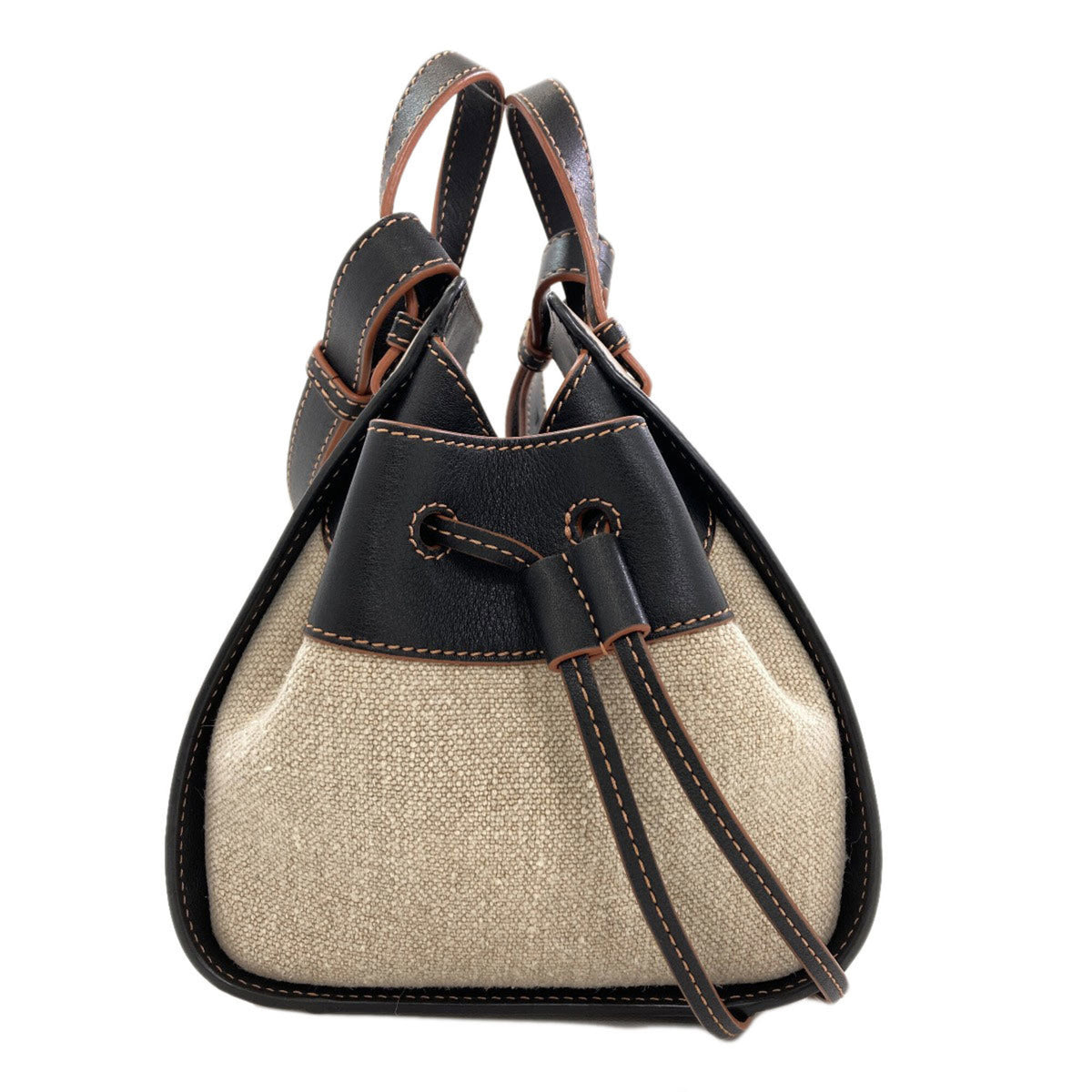 Loewe Beige Black Leather Handbag (Pre-Owned)