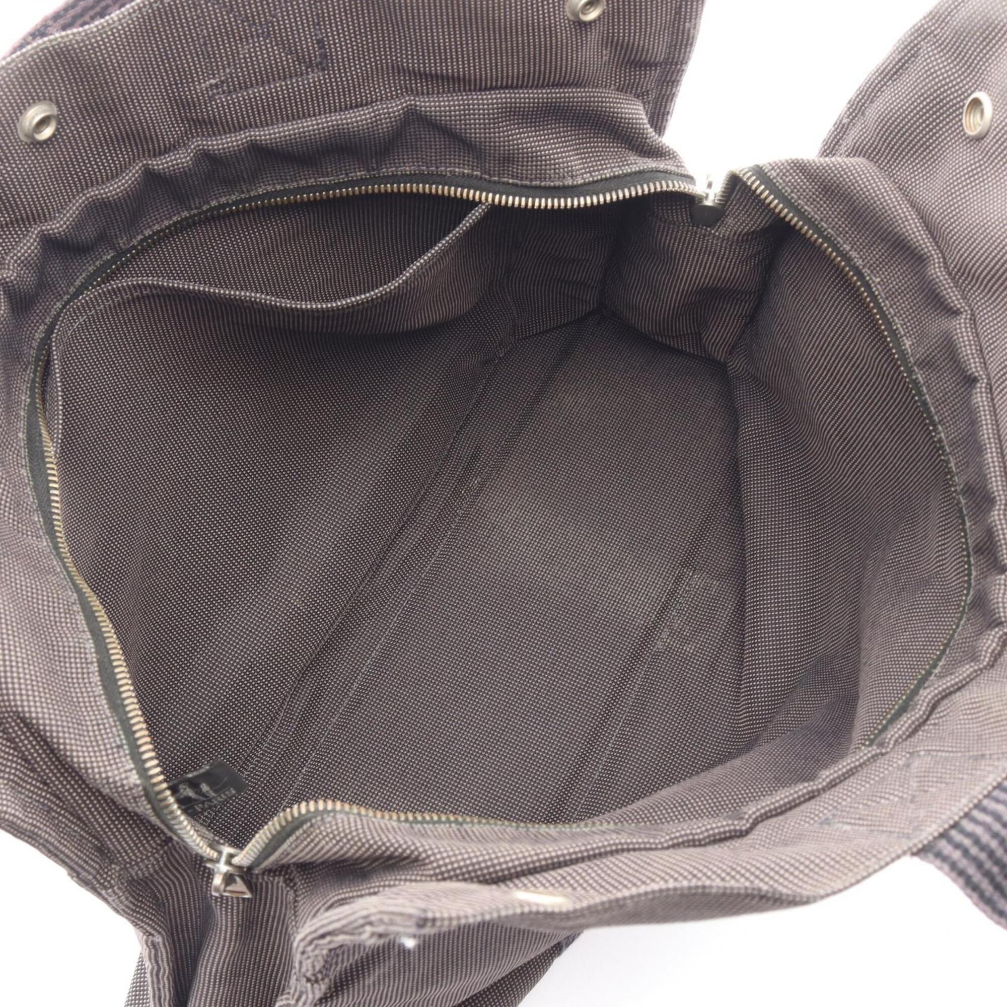 Hermes Gray Nylon Canvas Handbag Tote Bag (Pre-Owned)