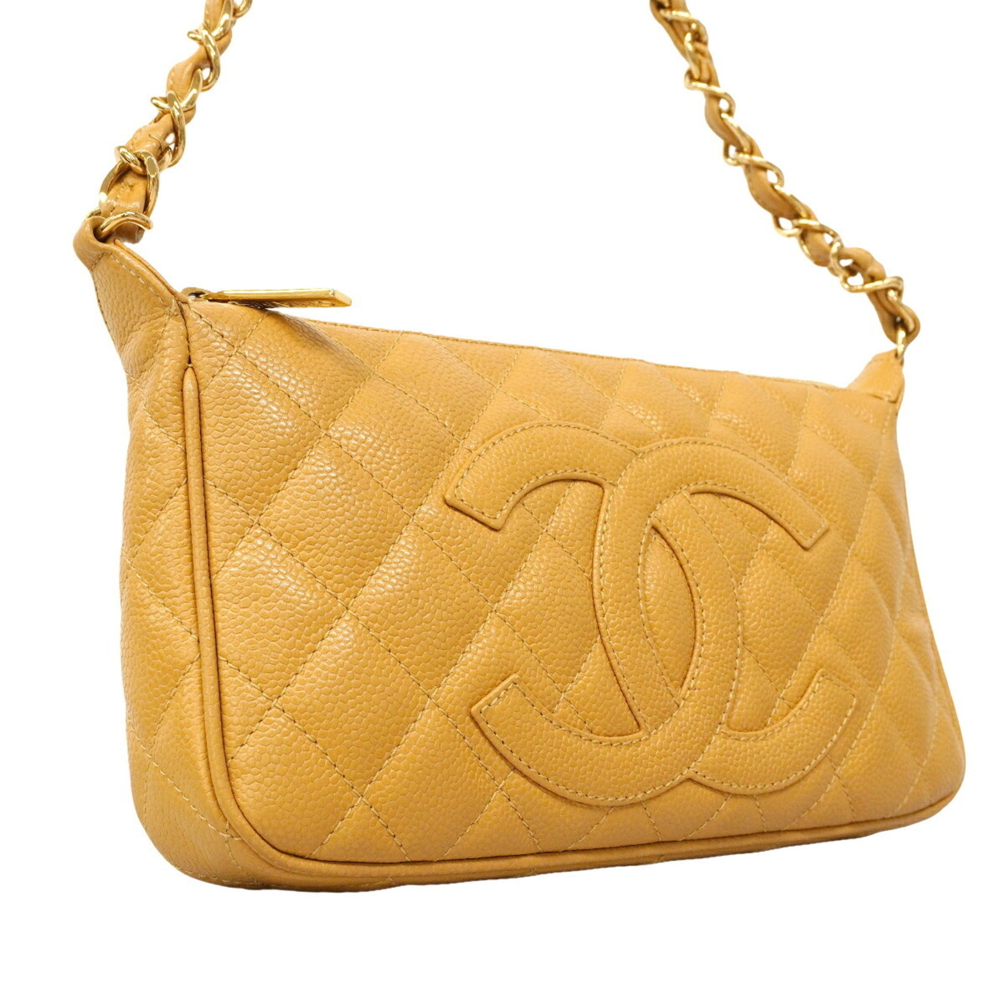 Chanel Brown Grained Calfskin Shoulder Bag (Pre-Owned)