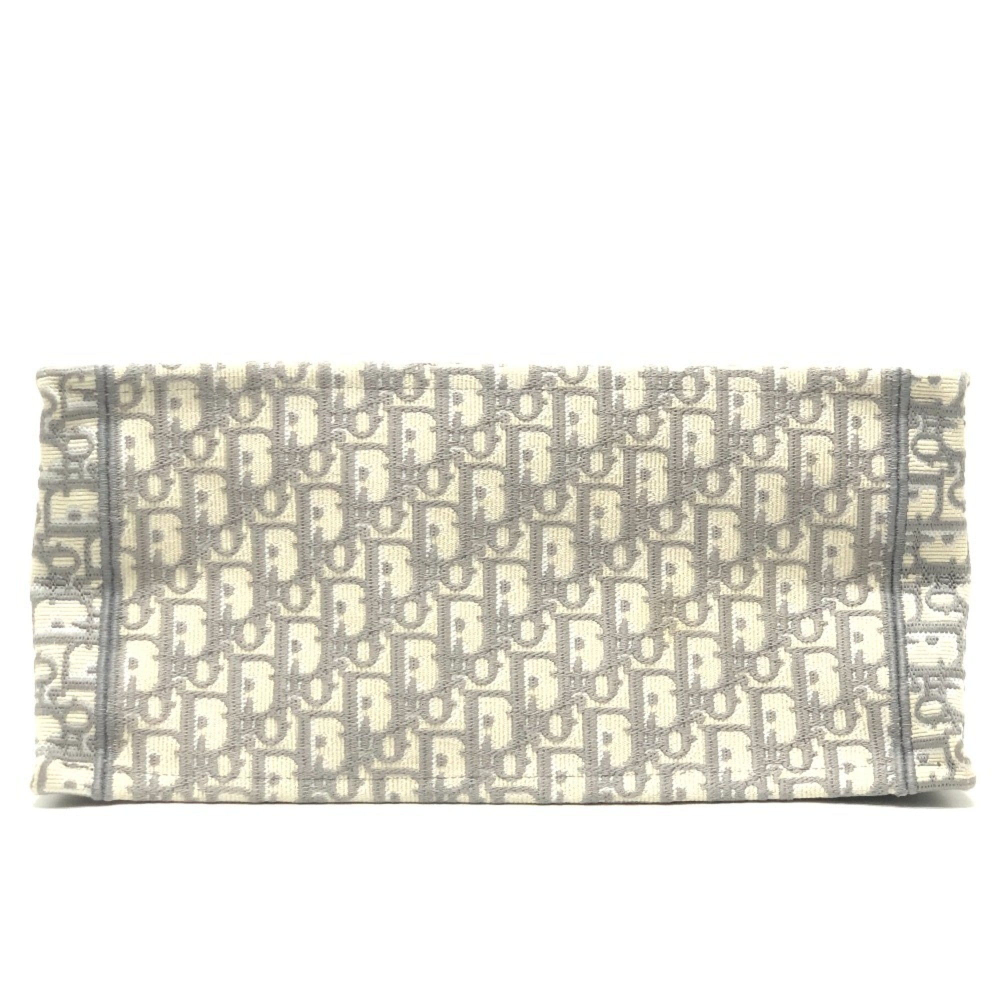 Christian Dior Gray Yellow Canvas Handbag Tote Bag (Pre-Owned)