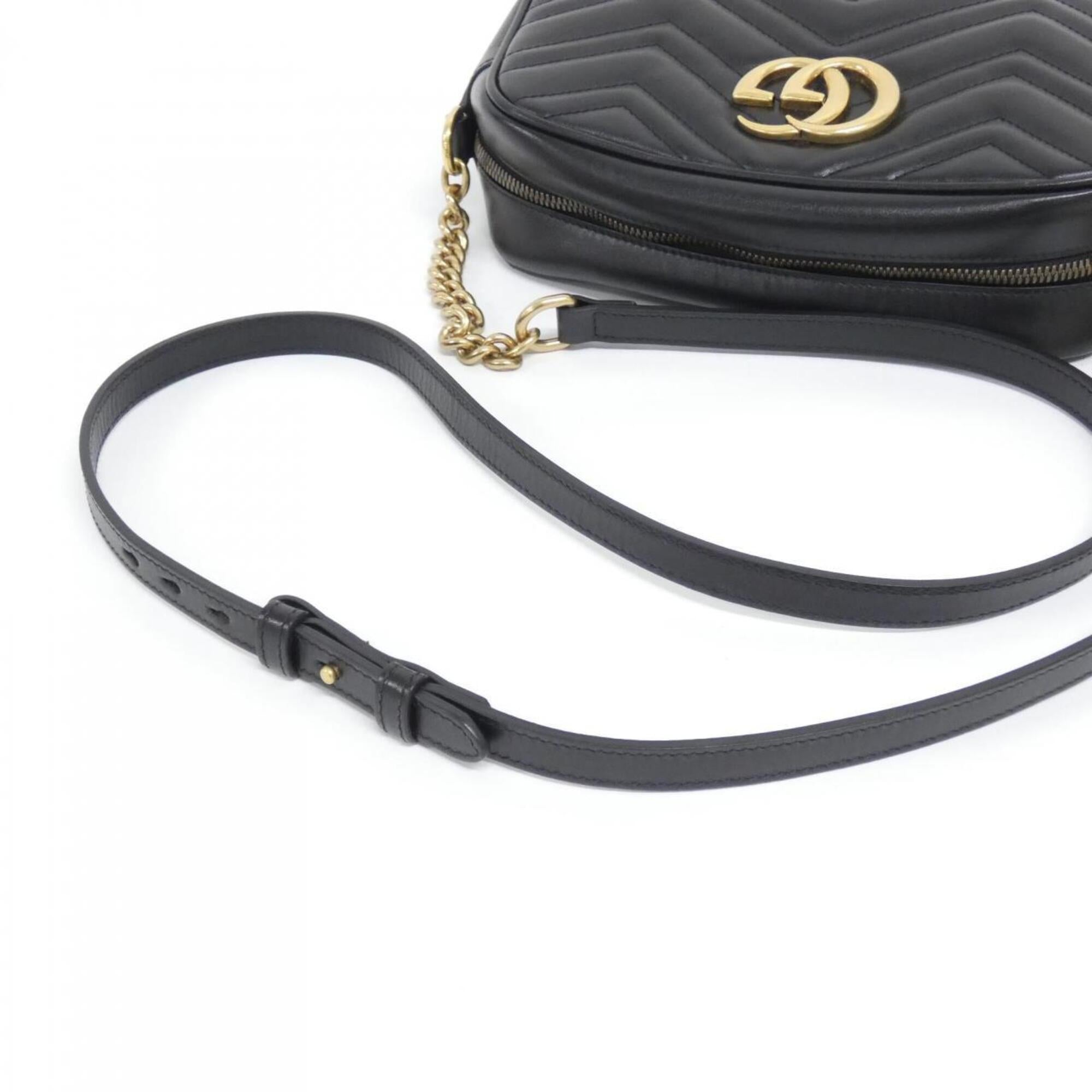 Gucci Gg Marmont Black Quilting Leather Shoulder Bag (Pre-Owned)