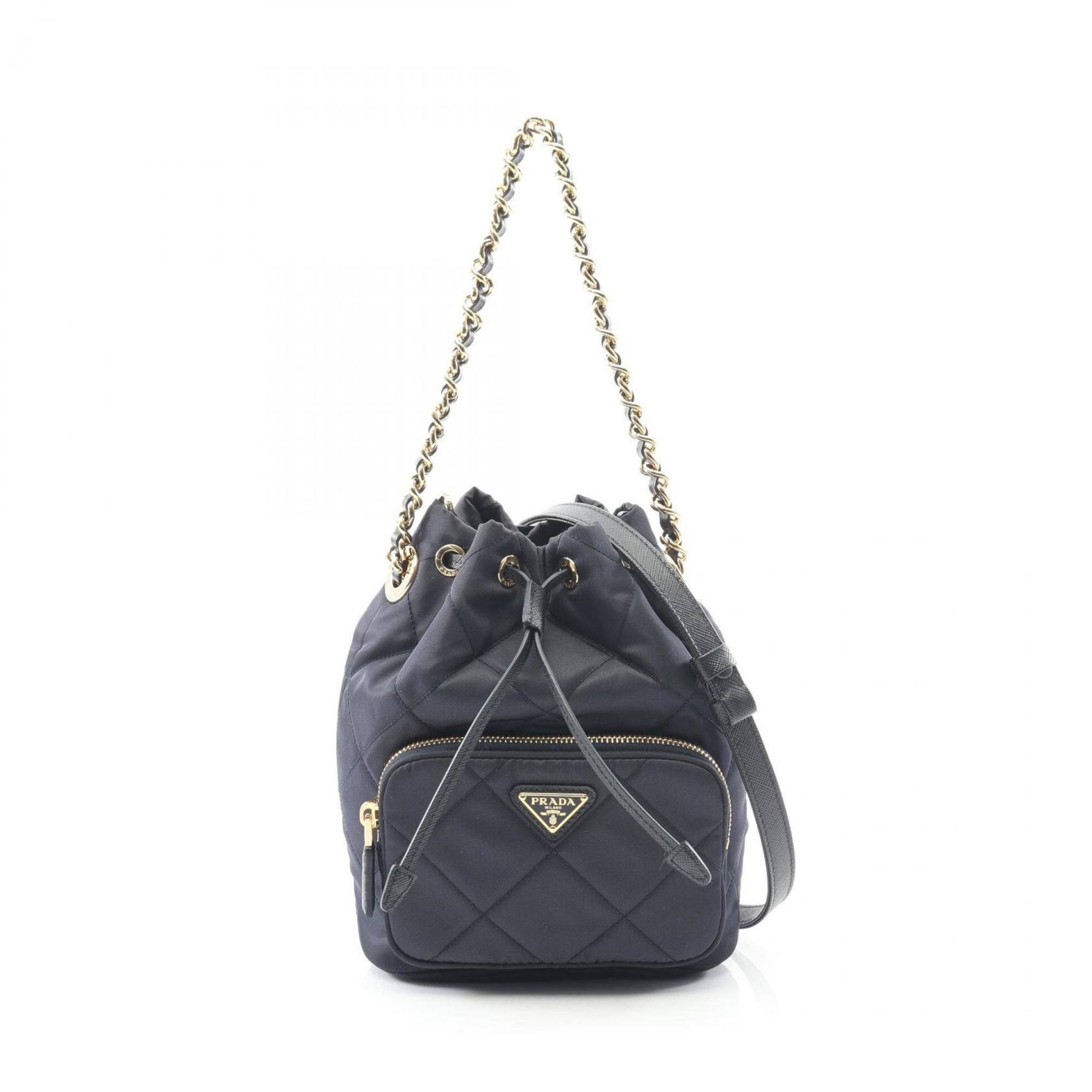 Prada Navy Nylon Saffiano Handbag (Pre-Owned)